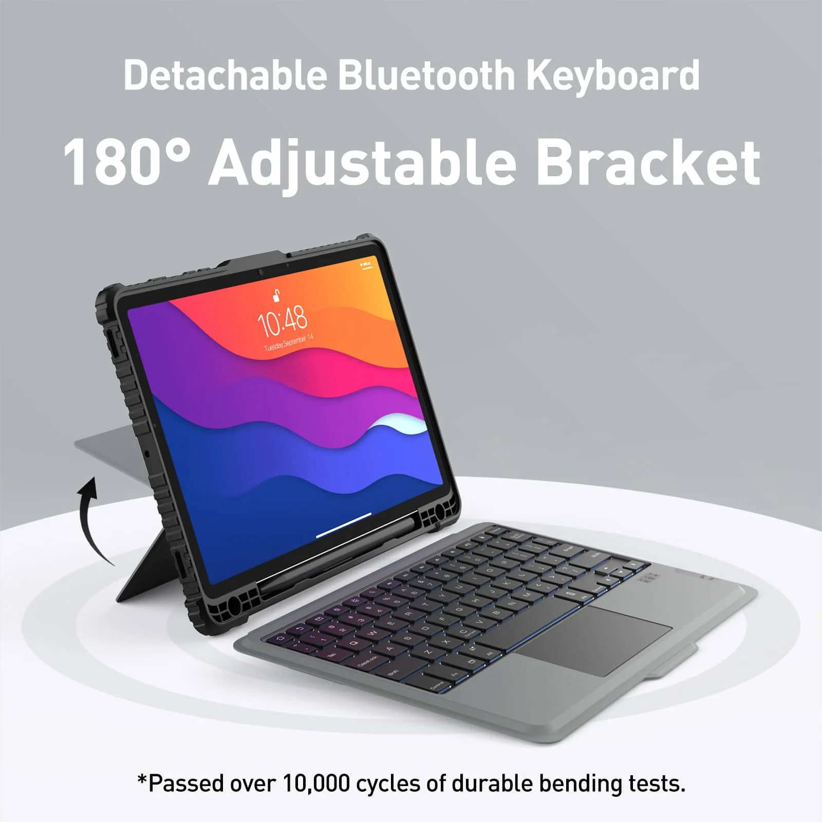 Bumper Combo Backlit Keyboard Case (Black) for Galaxy Tablet Series - Image 47