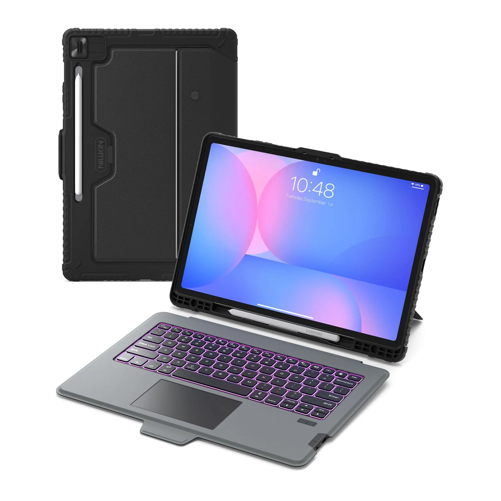 Bumper Combo Backlit Keyboard Case (Black) for Galaxy Tablet Series - Image 61