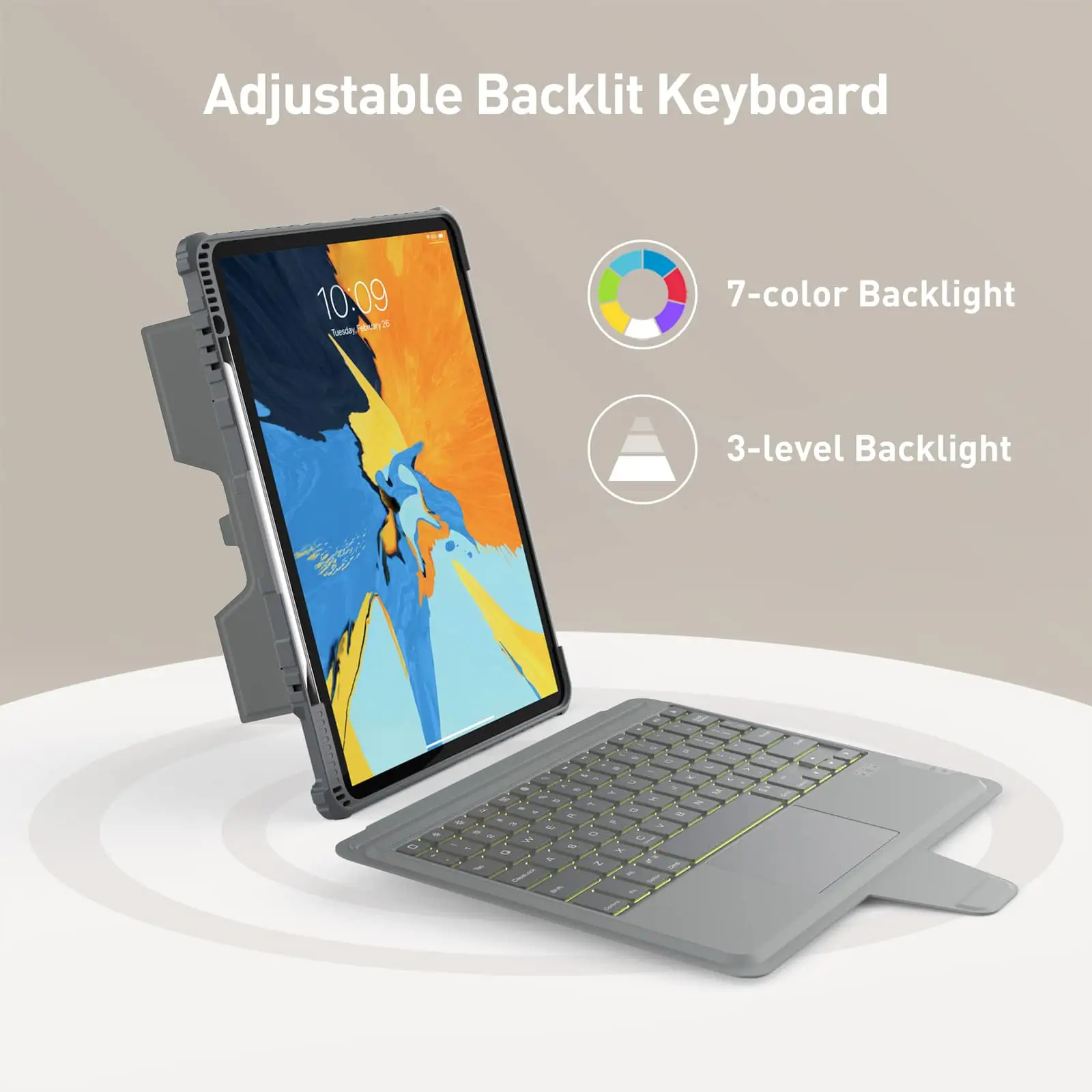 Bumper Combo Backlit Keyboard Case (Grey) for iPad Series - Image 11