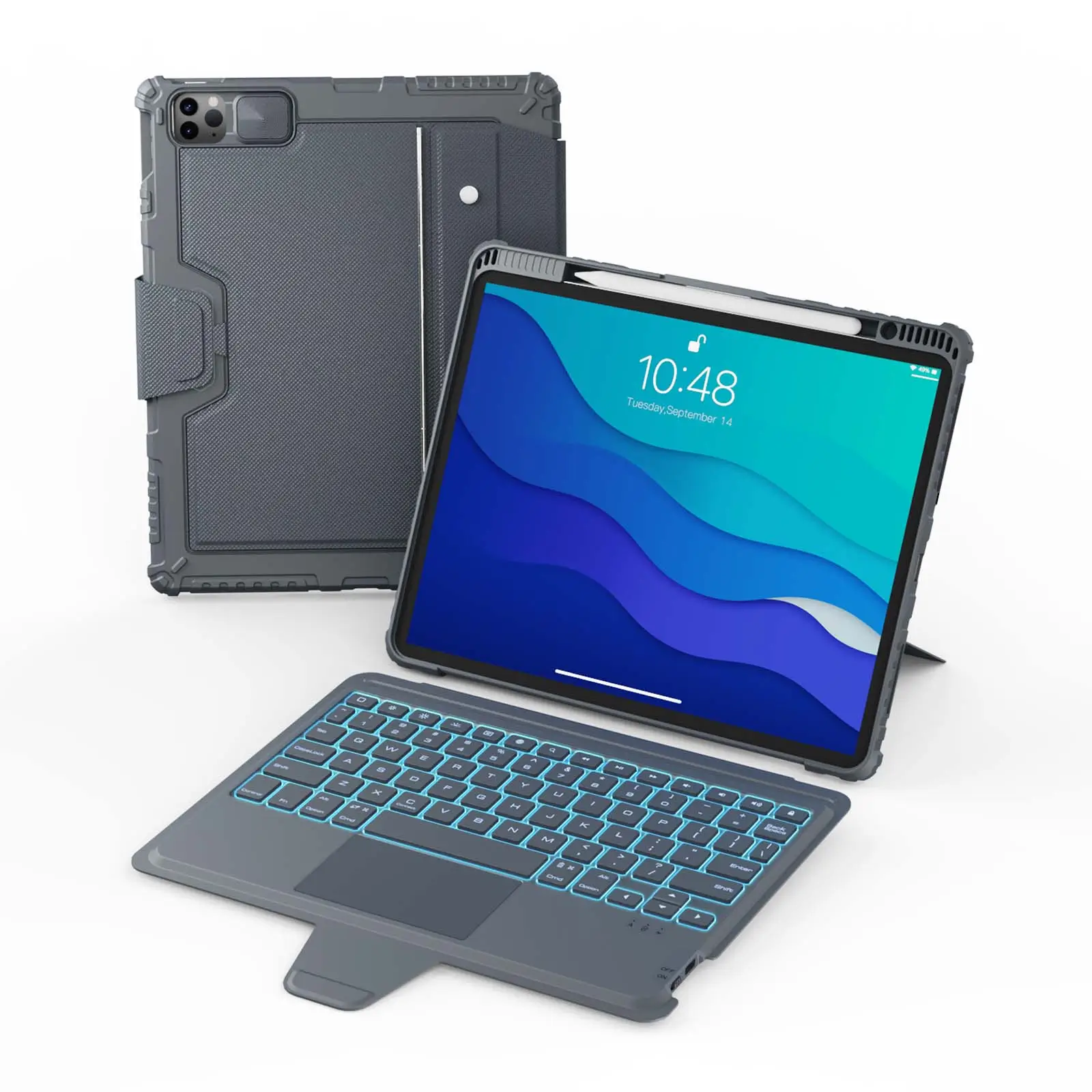 Bumper Combo Backlit Keyboard Case (Grey) for iPad Series - Image 25