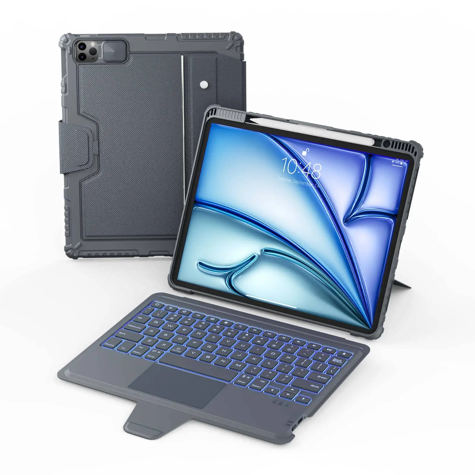 Bumper Combo Backlit Keyboard Case (Grey) for iPad Series - Image 41