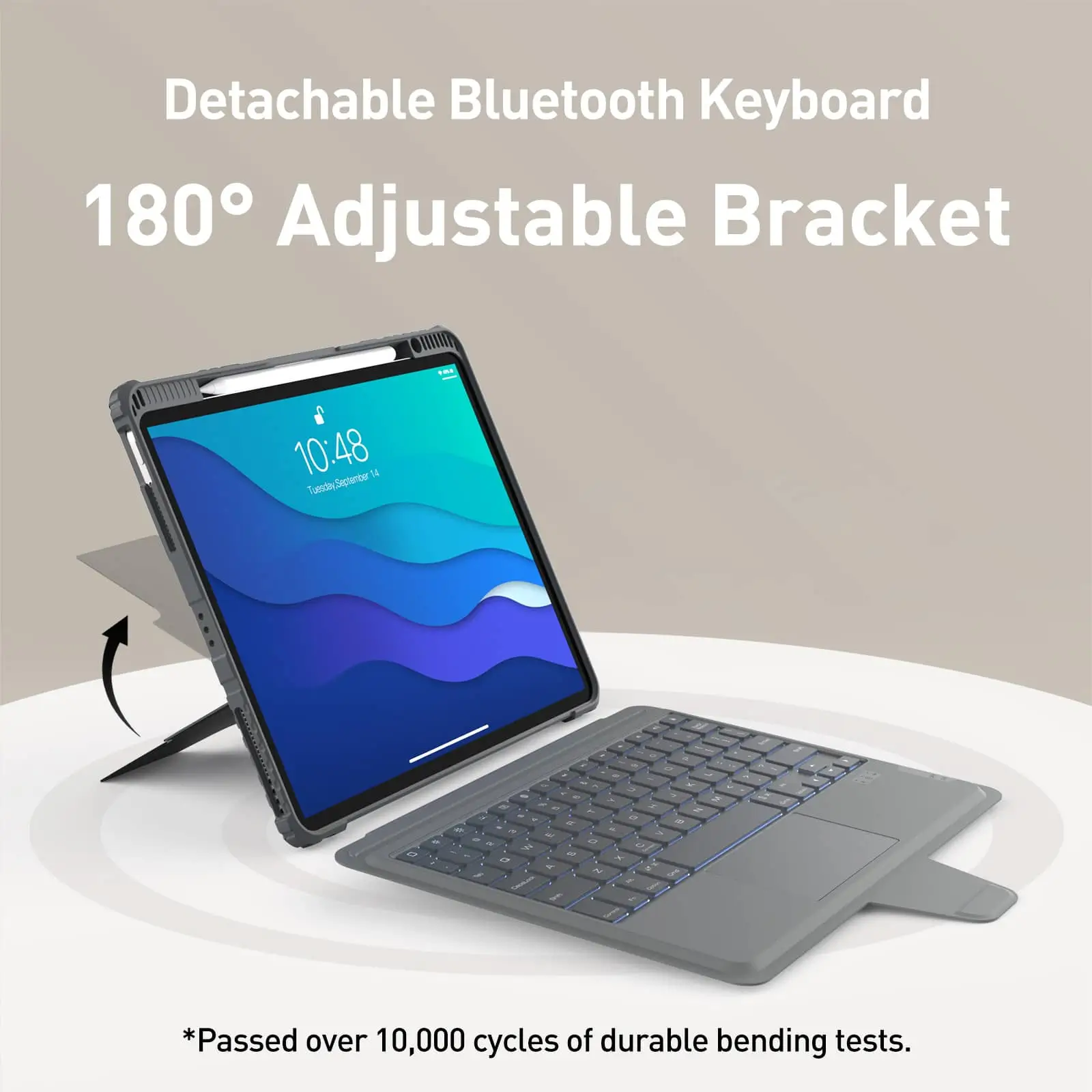 Bumper Combo Backlit Keyboard Case (Grey) for iPad Series - Image 43