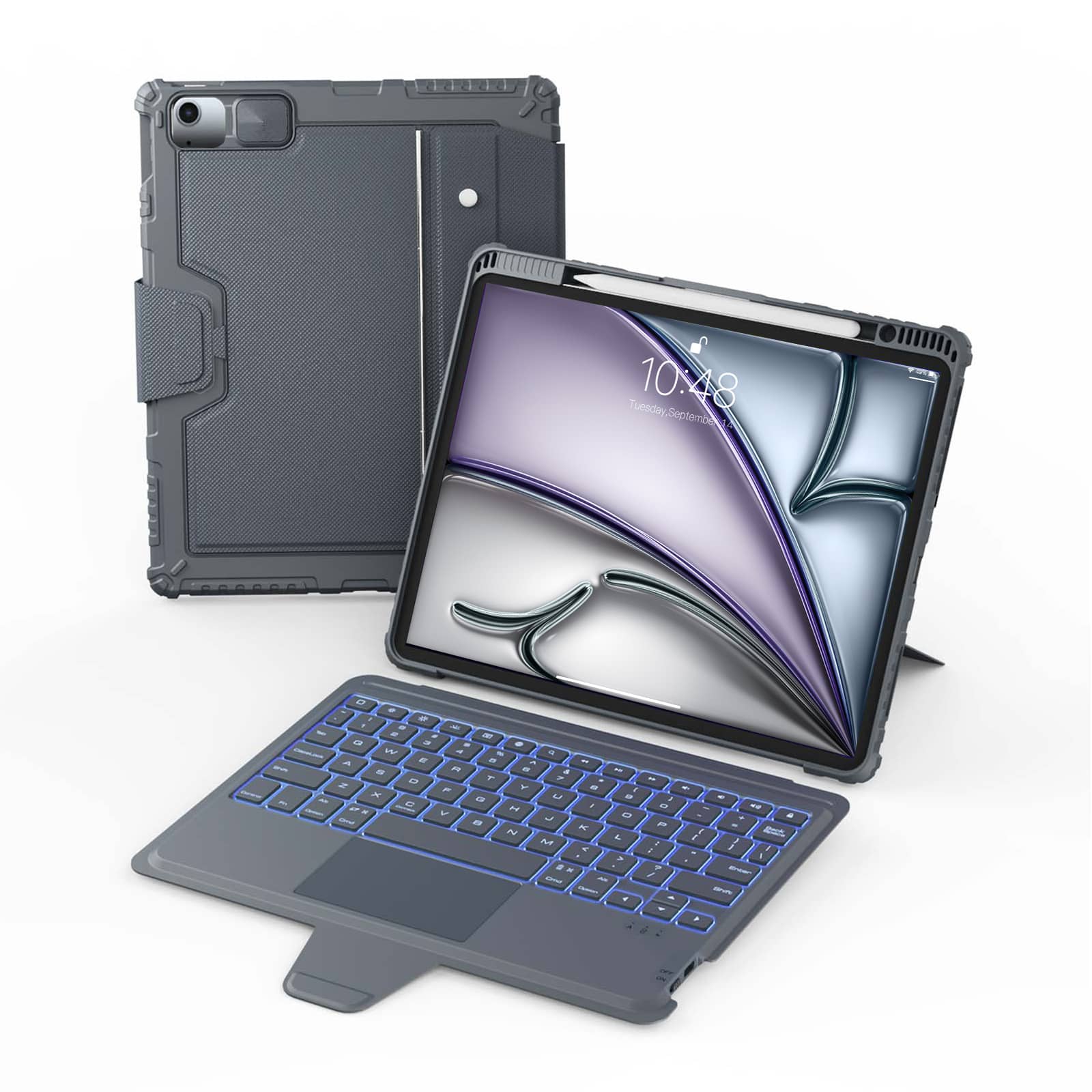 Bumper Combo Backlit Keyboard Case (Grey) for iPad Series - Image 64