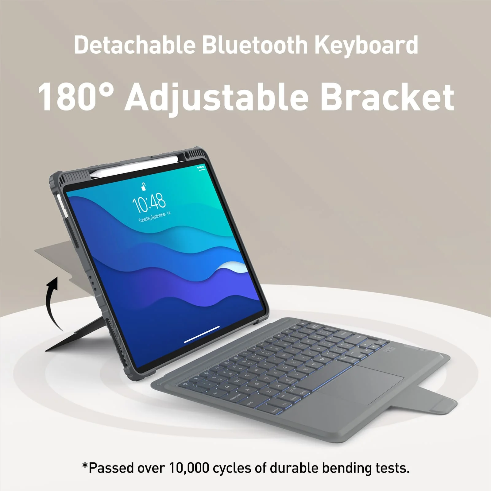 Bumper Combo Backlit Keyboard Case (Grey) for iPad Series - Image 72