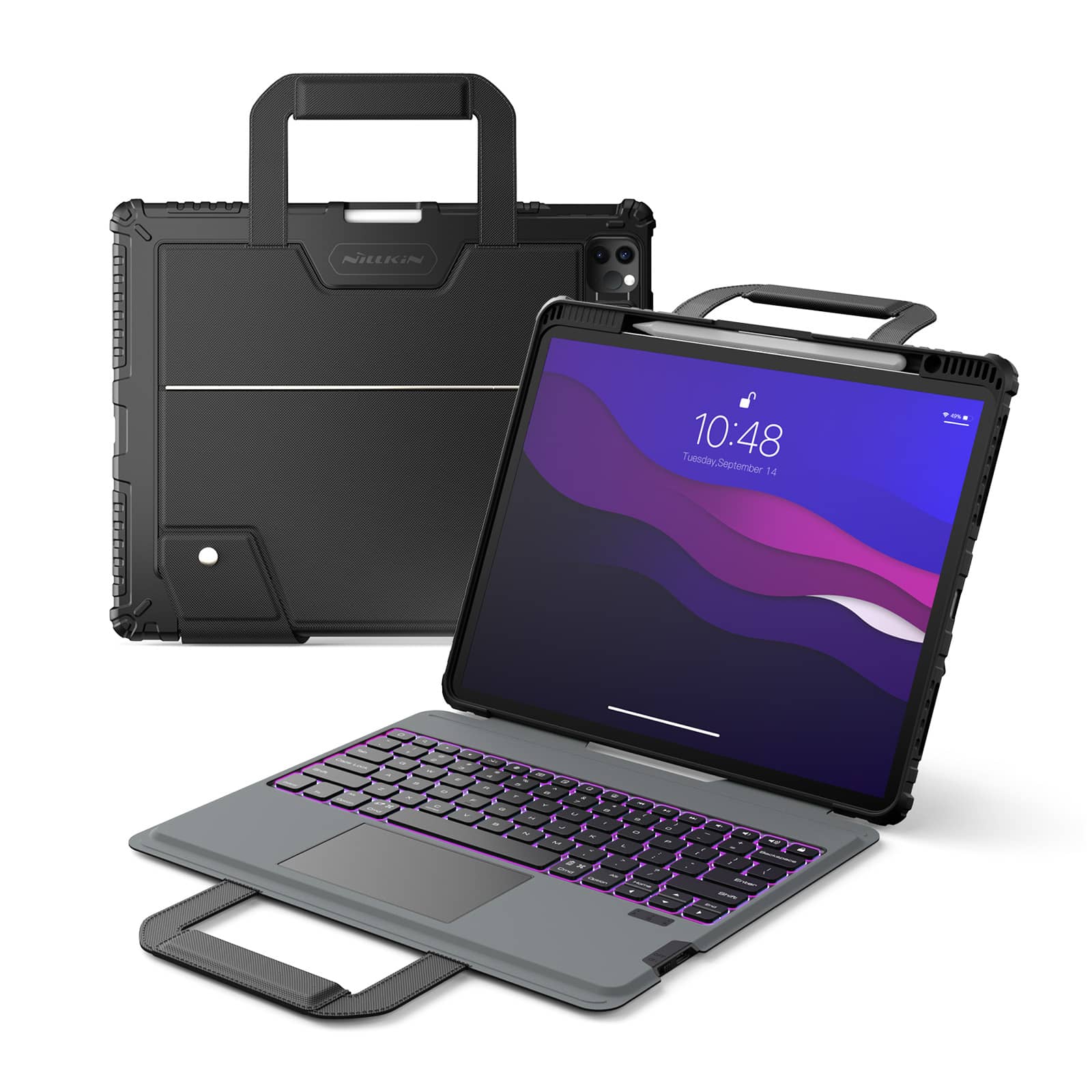 Carry Go Portable Handle Backlit Keyboard Case (Black) for iPad Series - Image 14