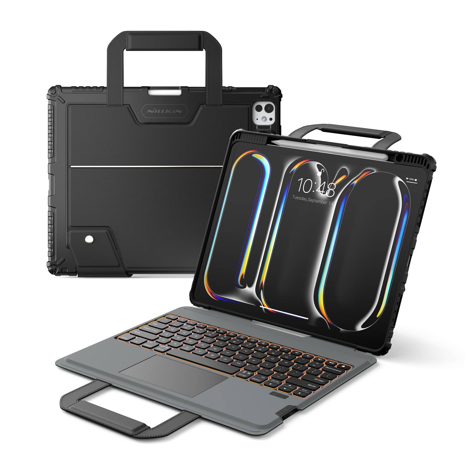 Carry Go Portable Handle Backlit Keyboard Case (Black) for iPad Series - Image 18