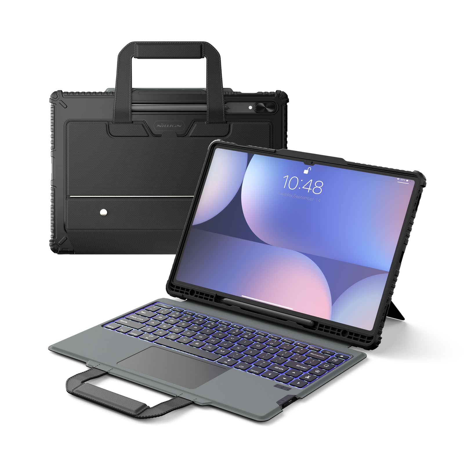 Carry Go Portable Handle Backlit Keyboard Case (Black) for Galaxy Tablet Series - Image 11