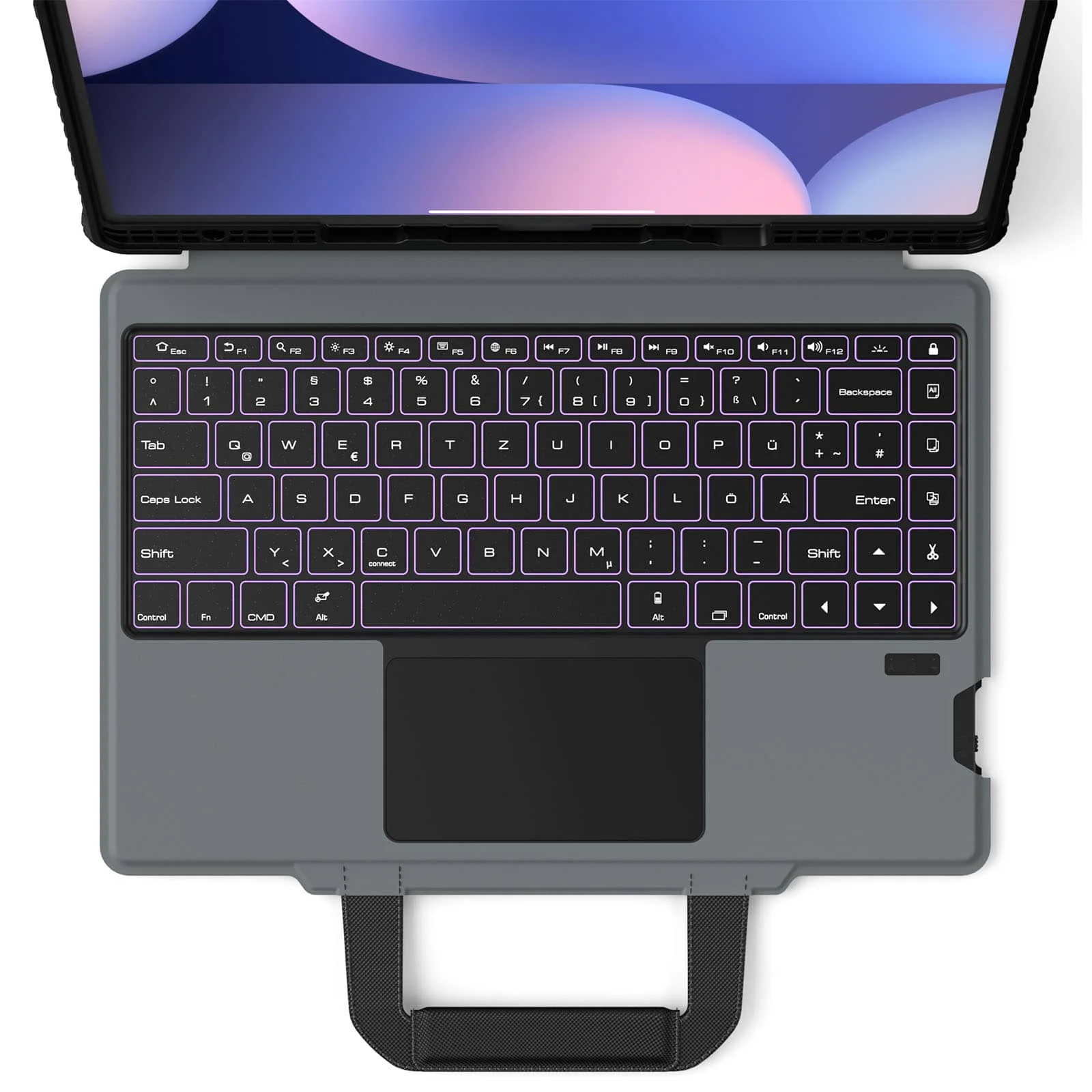 Carry Go Portable Handle Backlit Keyboard Case (Black) for Galaxy Tablet Series - Image 12