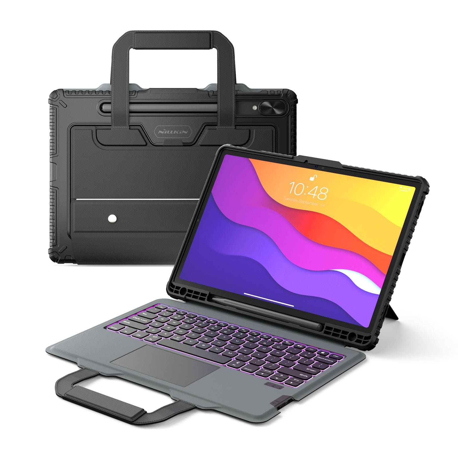 Carry Go Portable Handle Backlit Keyboard Case (Black) for Galaxy Tablet Series - Image 17