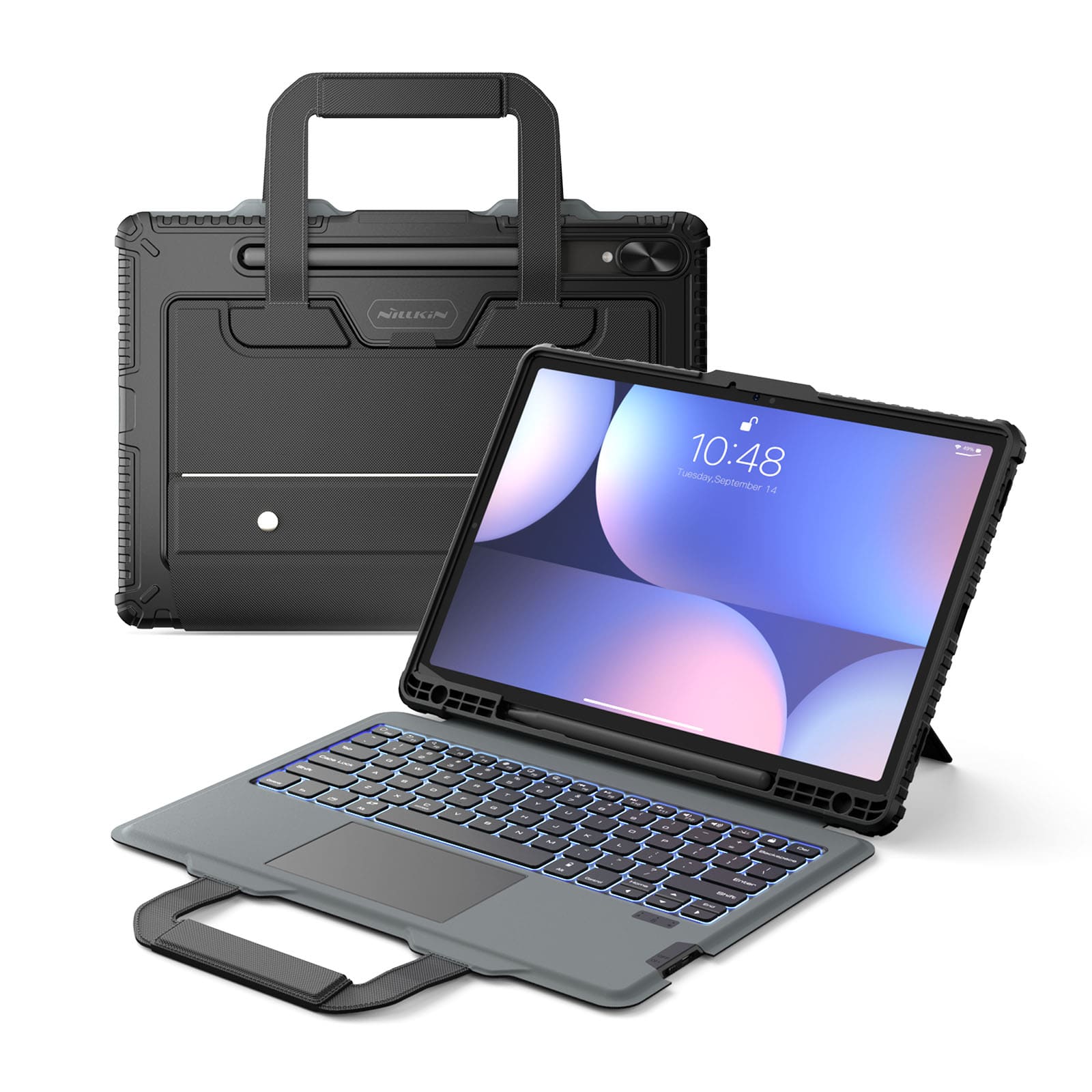 Carry Go Portable Handle Backlit Keyboard Case (Black) for Galaxy Tablet Series - Image 22
