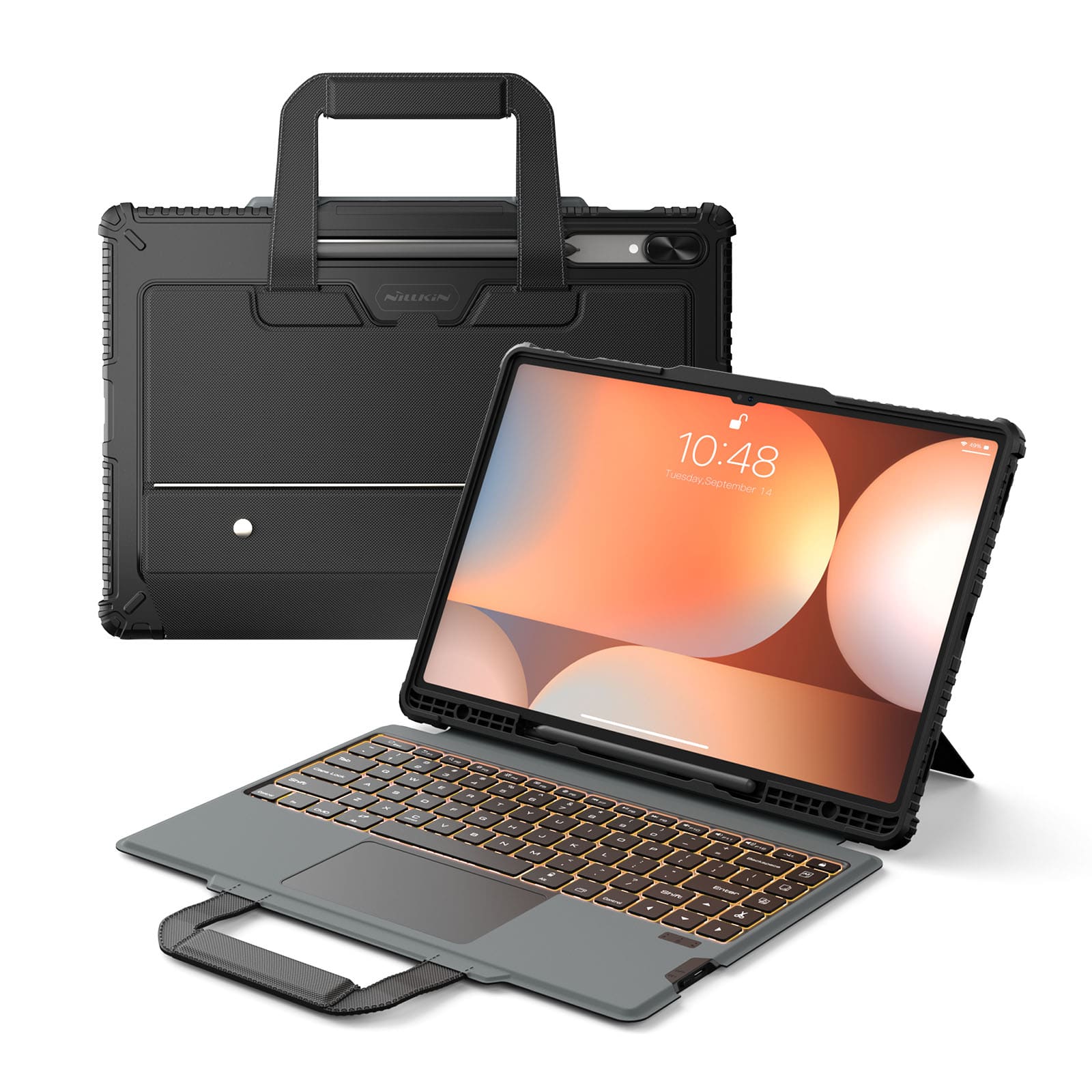Carry Go Portable Handle Backlit Keyboard Case (Black) for Galaxy Tablet Series - Image 27