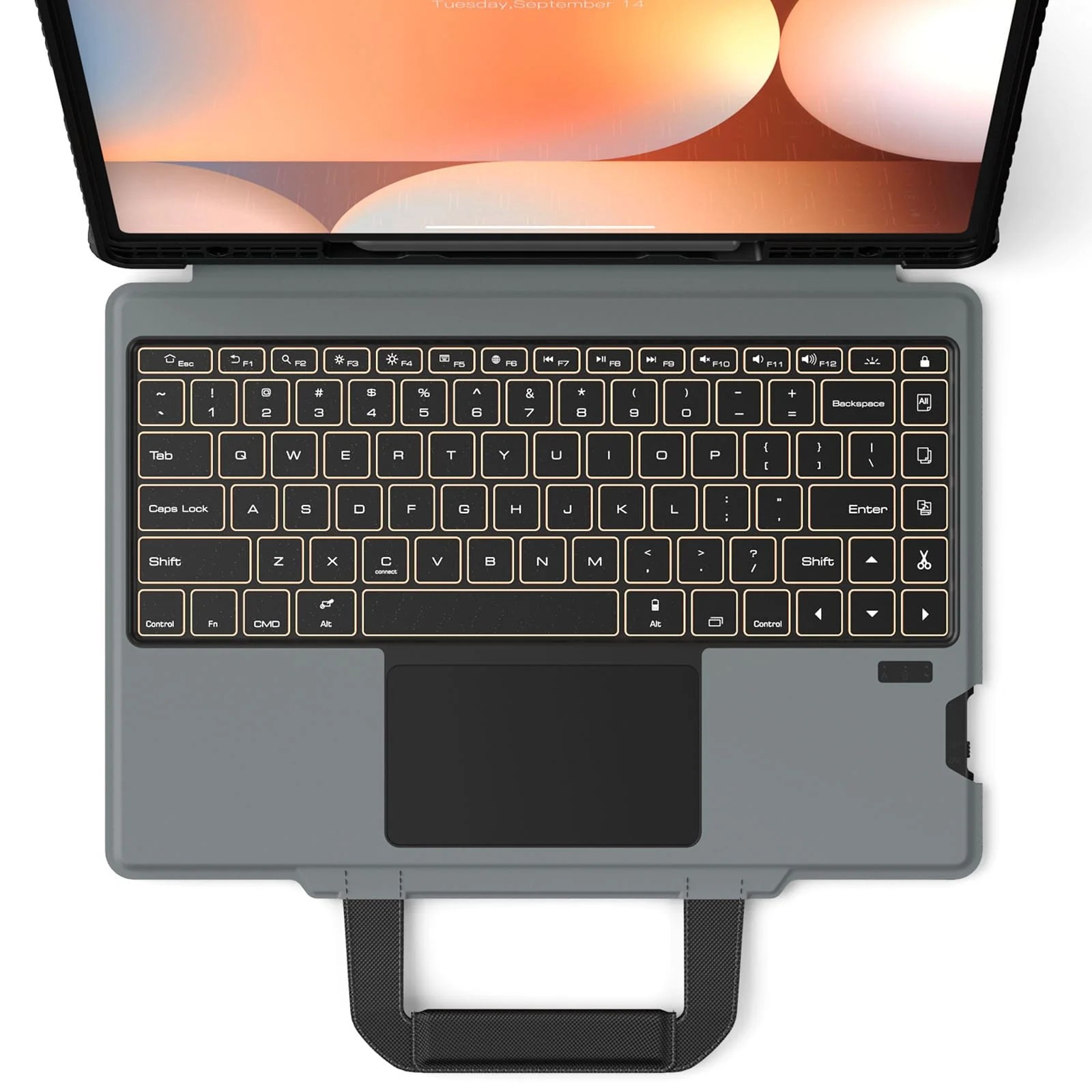 Carry Go Portable Handle Backlit Keyboard Case (Black) for Galaxy Tablet Series - Image 28