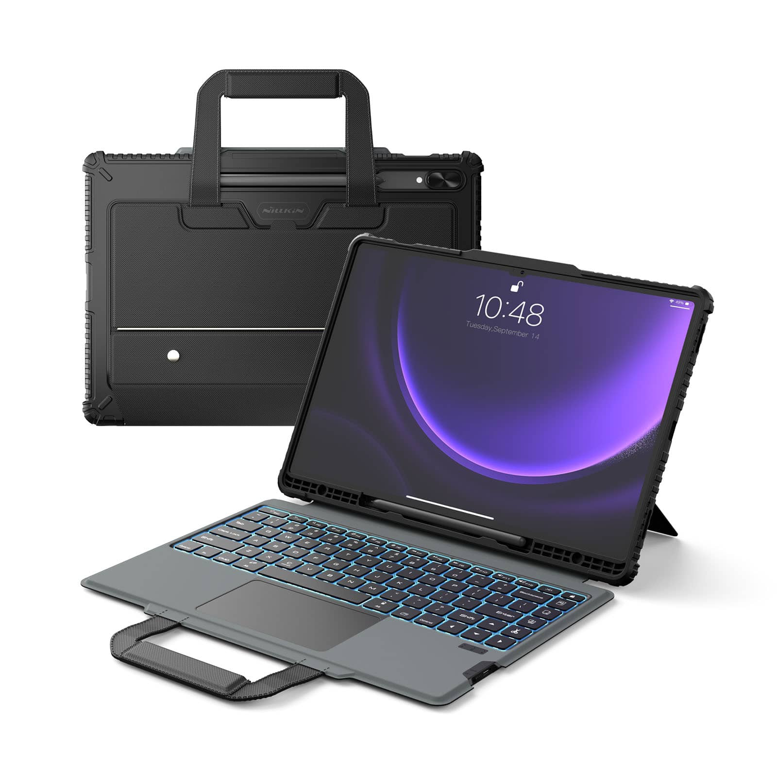 Carry Go Portable Handle Backlit Keyboard Case (Black) for Galaxy Tablet Series - Image 5