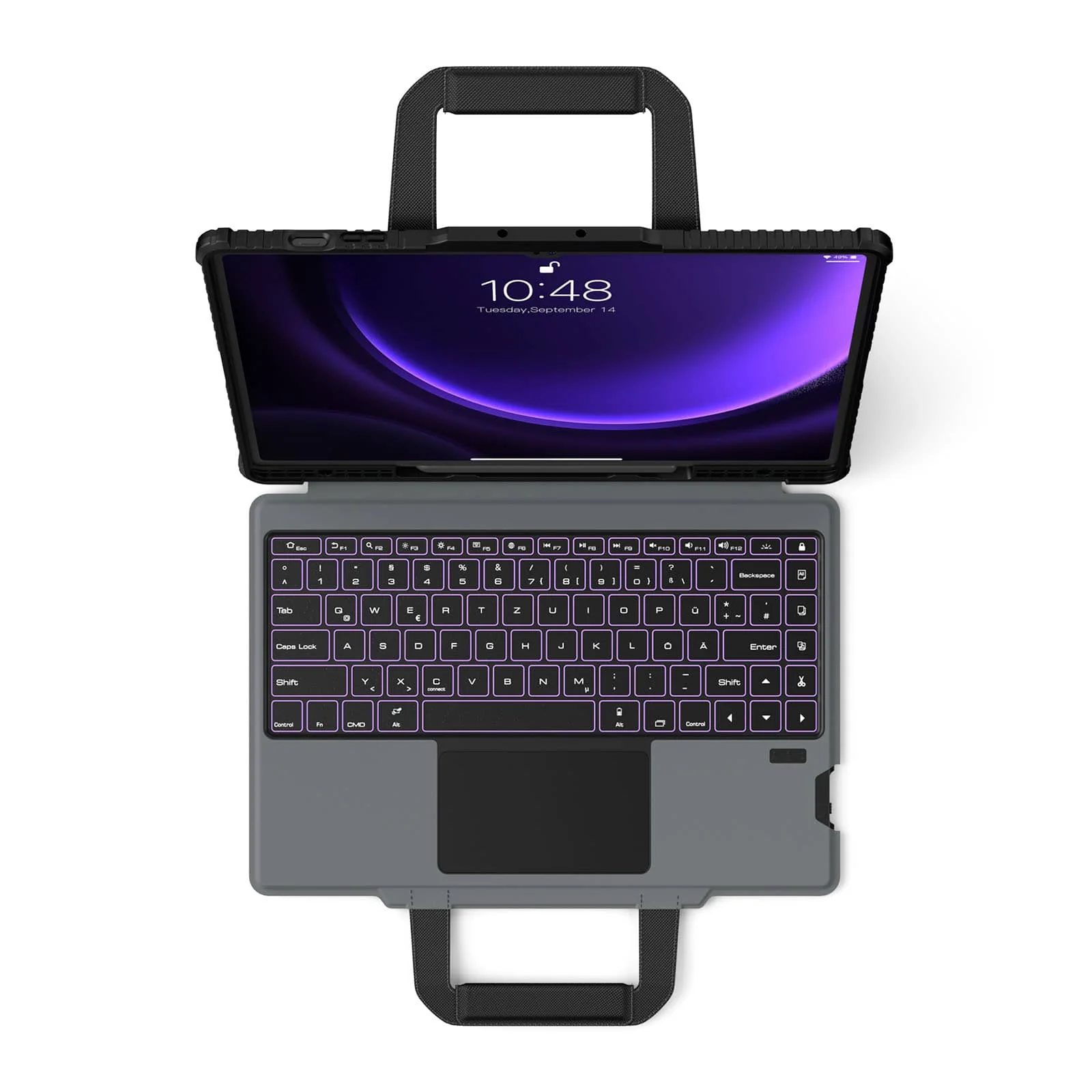 Carry Go Portable Handle Backlit Keyboard Case (Black) for Galaxy Tablet Series - Image 7