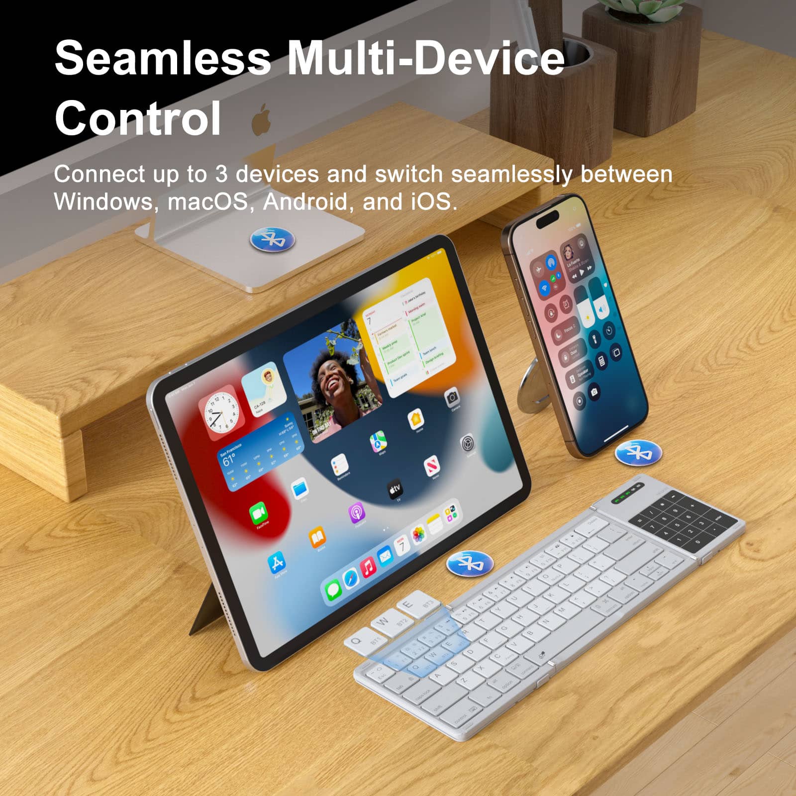 Cube Pocket Foldable Keyboard & Dual-Magnet Grip Holder - Image 4