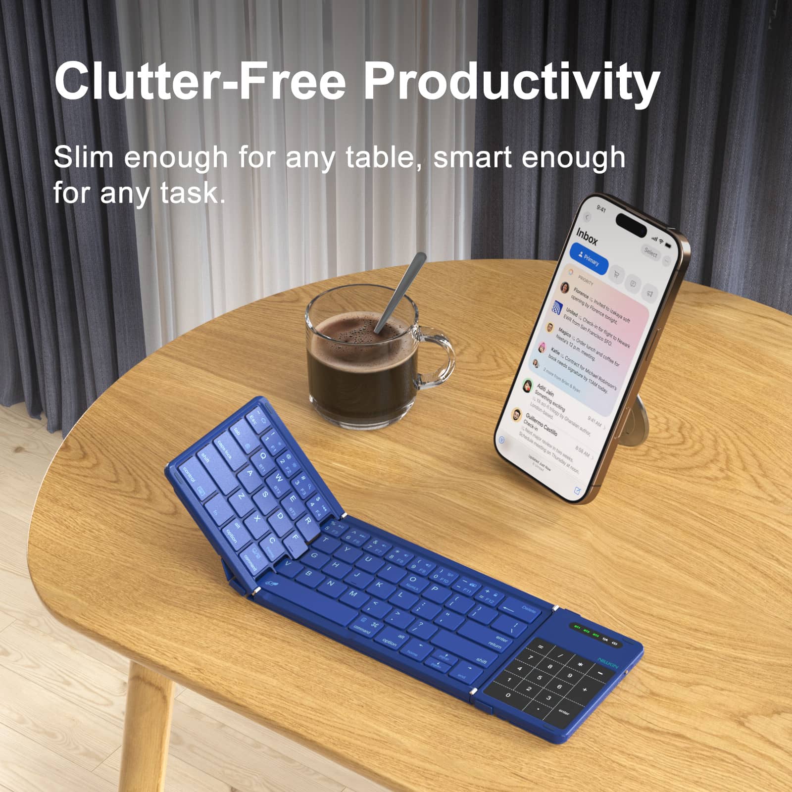 Cube Pocket Foldable Keyboard & FiberSnap Triple Phone Grip Holder - Image 15