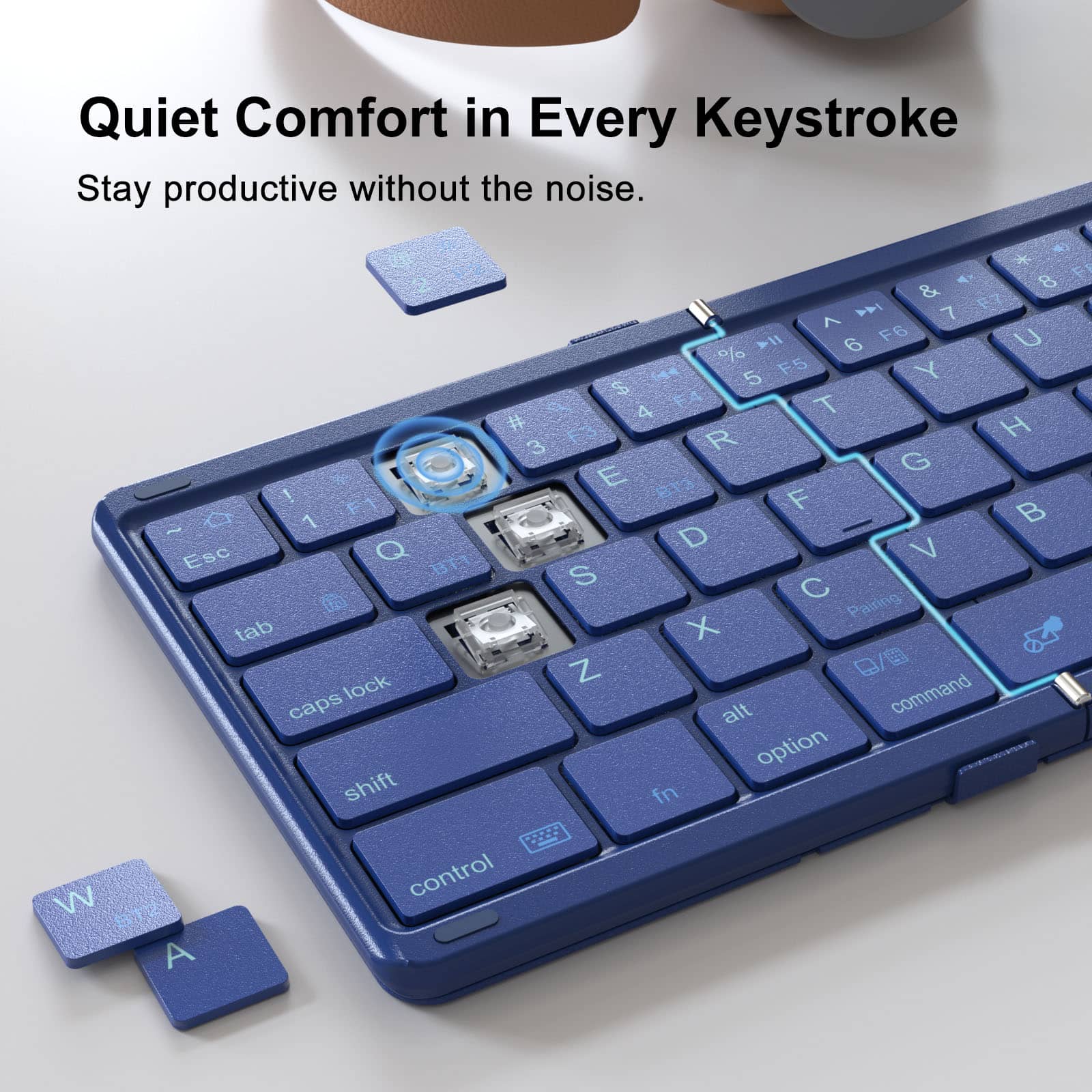Cube Pocket Foldable Keyboard & FiberSnap Triple Phone Grip Holder - Image 17