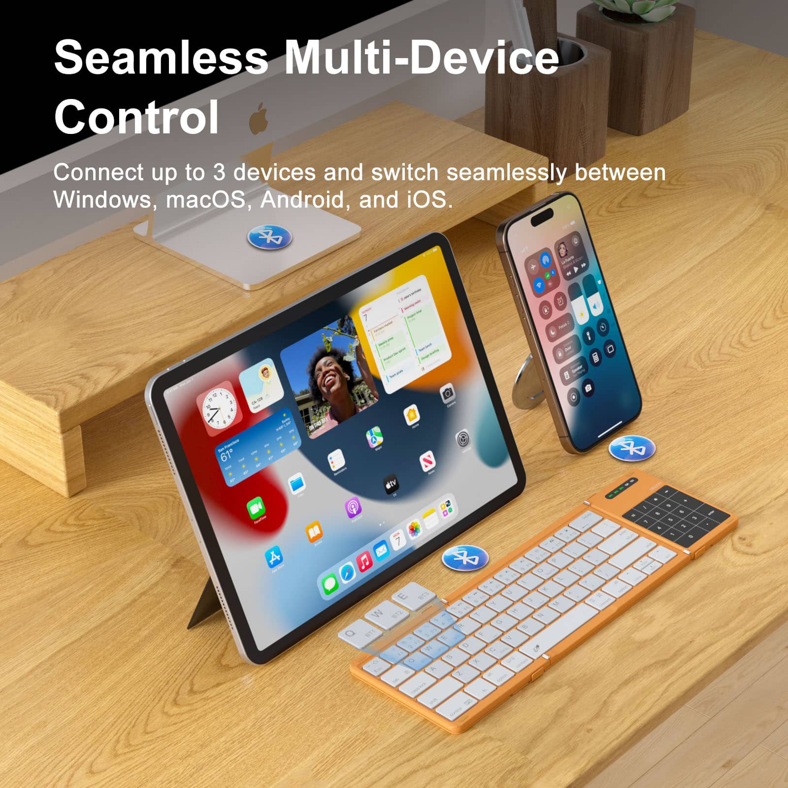 Cube Pocket Foldable Keyboard & FiberSnap Triple Phone Grip Holder - Image 27