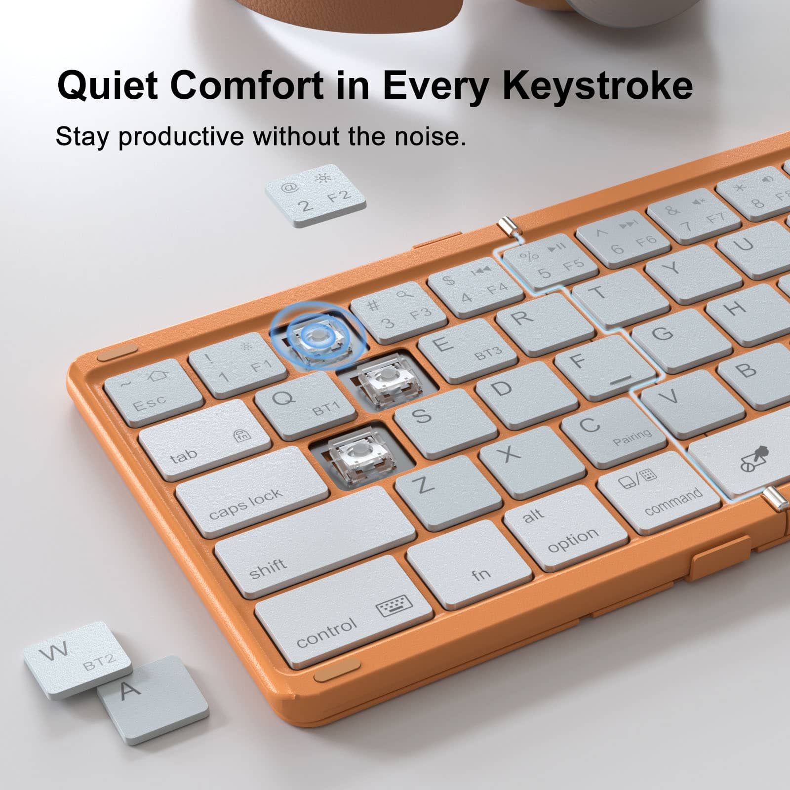 Cube Pocket Foldable Keyboard & FiberSnap Triple Phone Grip Holder - Image 28
