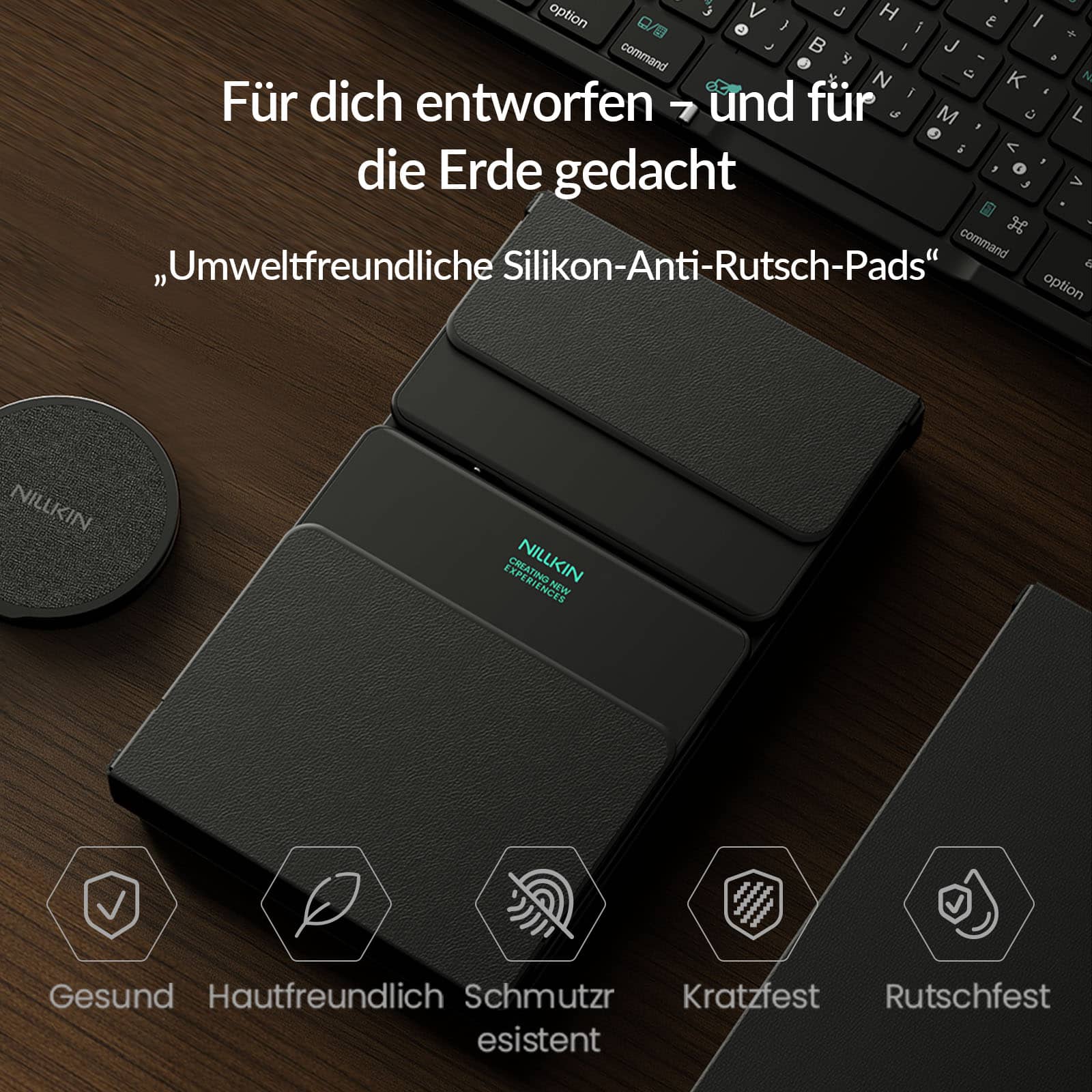 Cube Pocket Foldable Keyboard & FiberSnap Triple Phone Grip Holder - Image 40