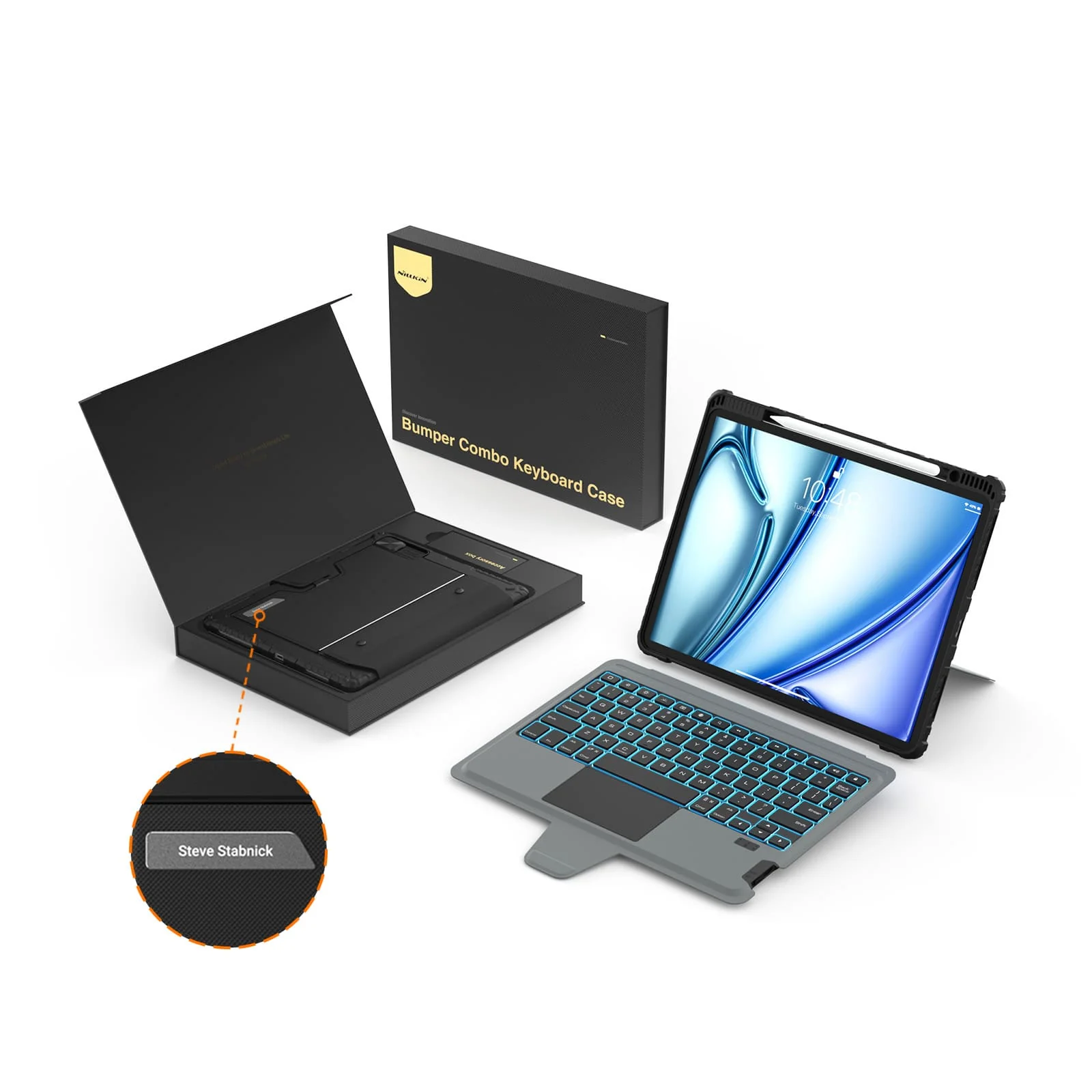 Custom Engraved Name Backlit Keyboard Case with Gift Box for iPad Series - Image 31