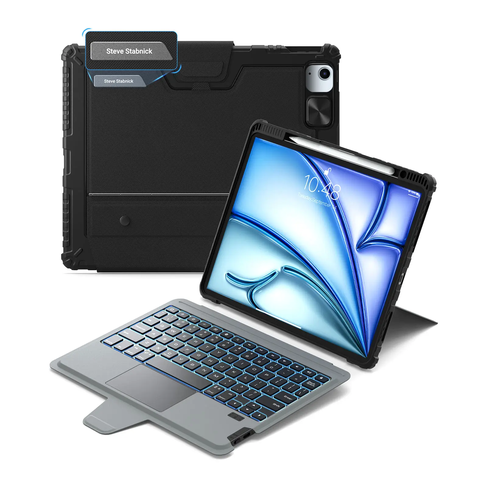 Custom Engraved Name Backlit Keyboard Case with Gift Box for iPad Series - Image 32
