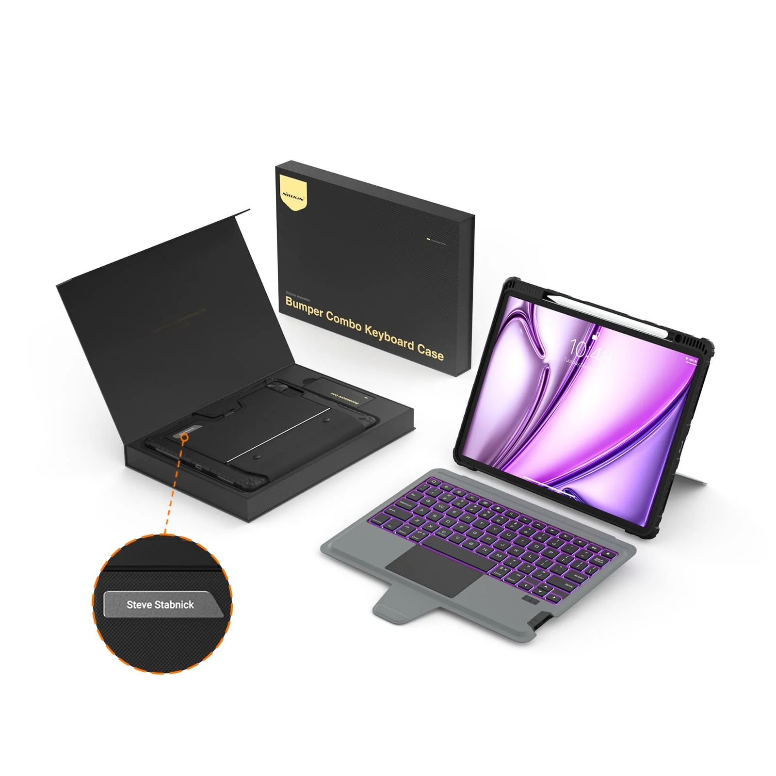 Custom Engraved Name Backlit Keyboard Case with Gift Box for iPad Series - Image 41