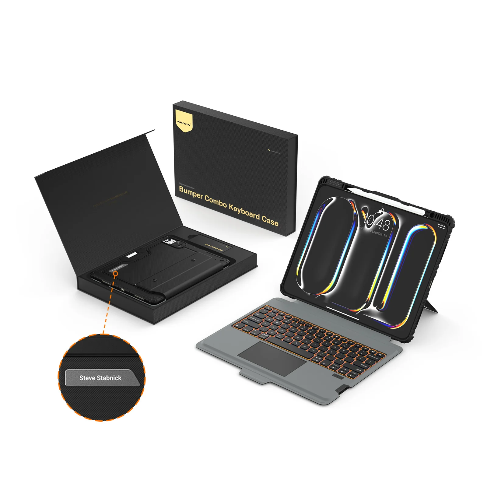 Custom Engraved Name Backlit Keyboard Case with Gift Box for iPad Series - Image 51