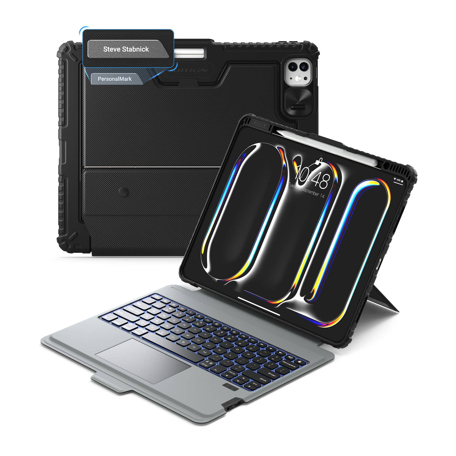 Custom Engraved Name Backlit Keyboard Case with Gift Box for iPad Series - Image 62