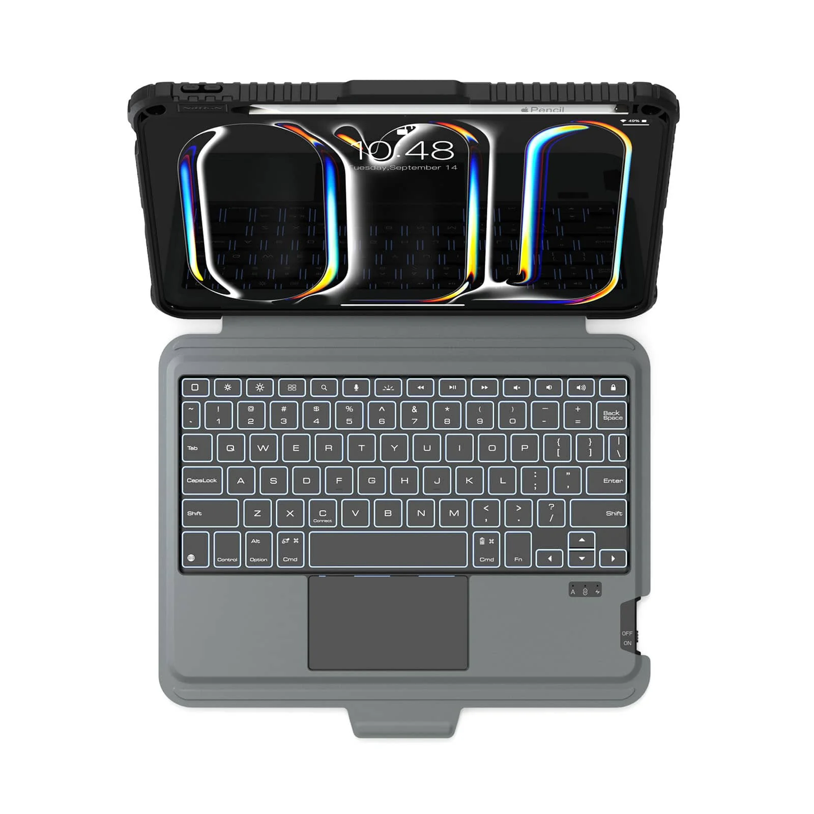 Custom Engraved Name Backlit Keyboard Case with Gift Box for iPad Series - Image 66
