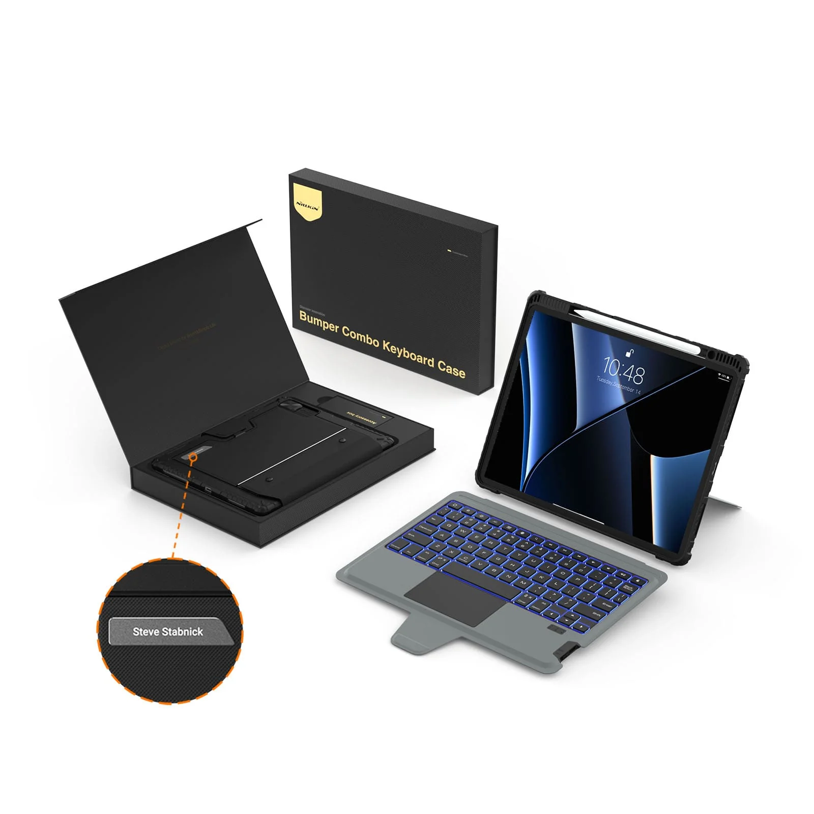 Custom Engraved Name Backlit Keyboard Case with Gift Box for iPad Series - Image 80