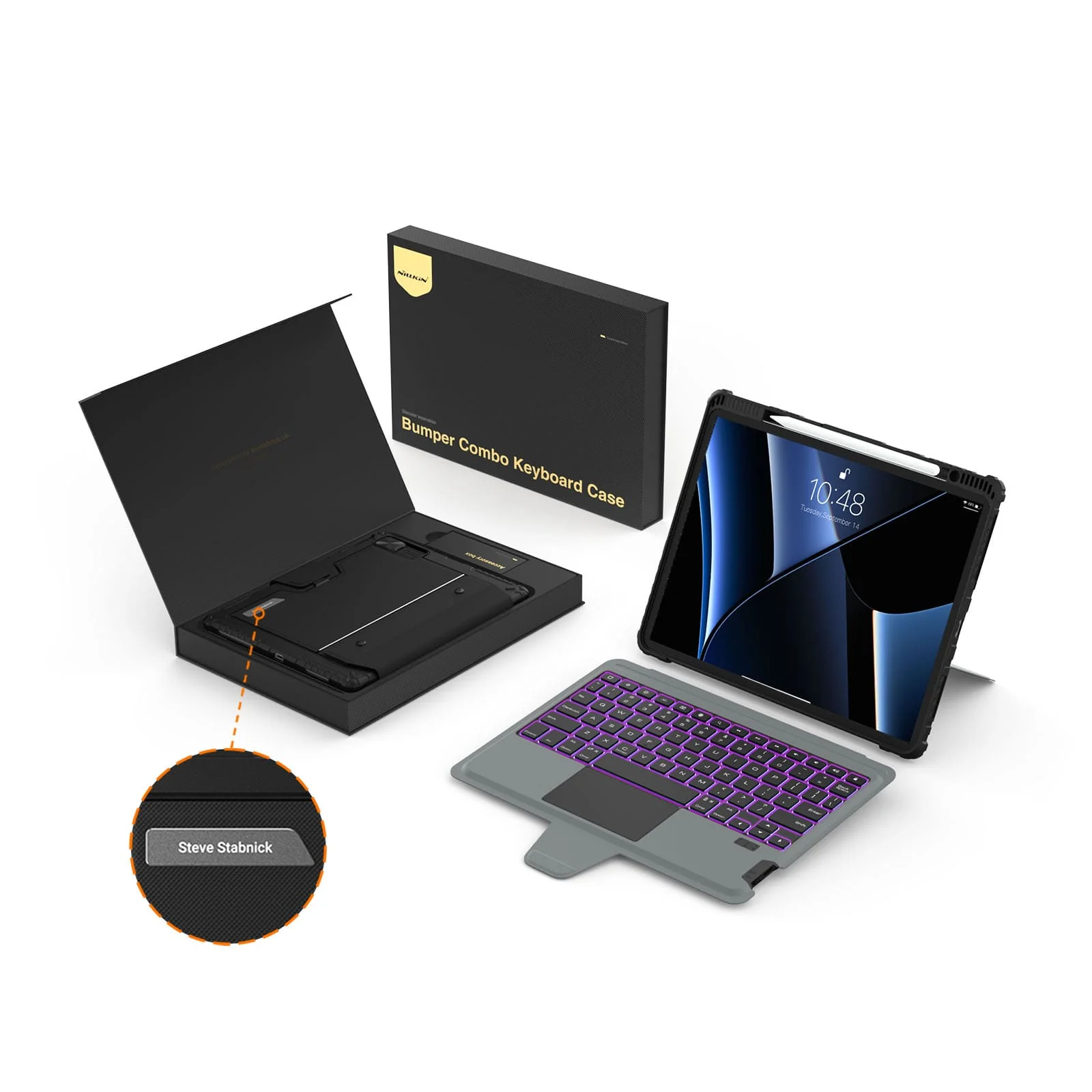 Custom Engraved Name Backlit Keyboard Case with Gift Box for iPad Series - Image 90