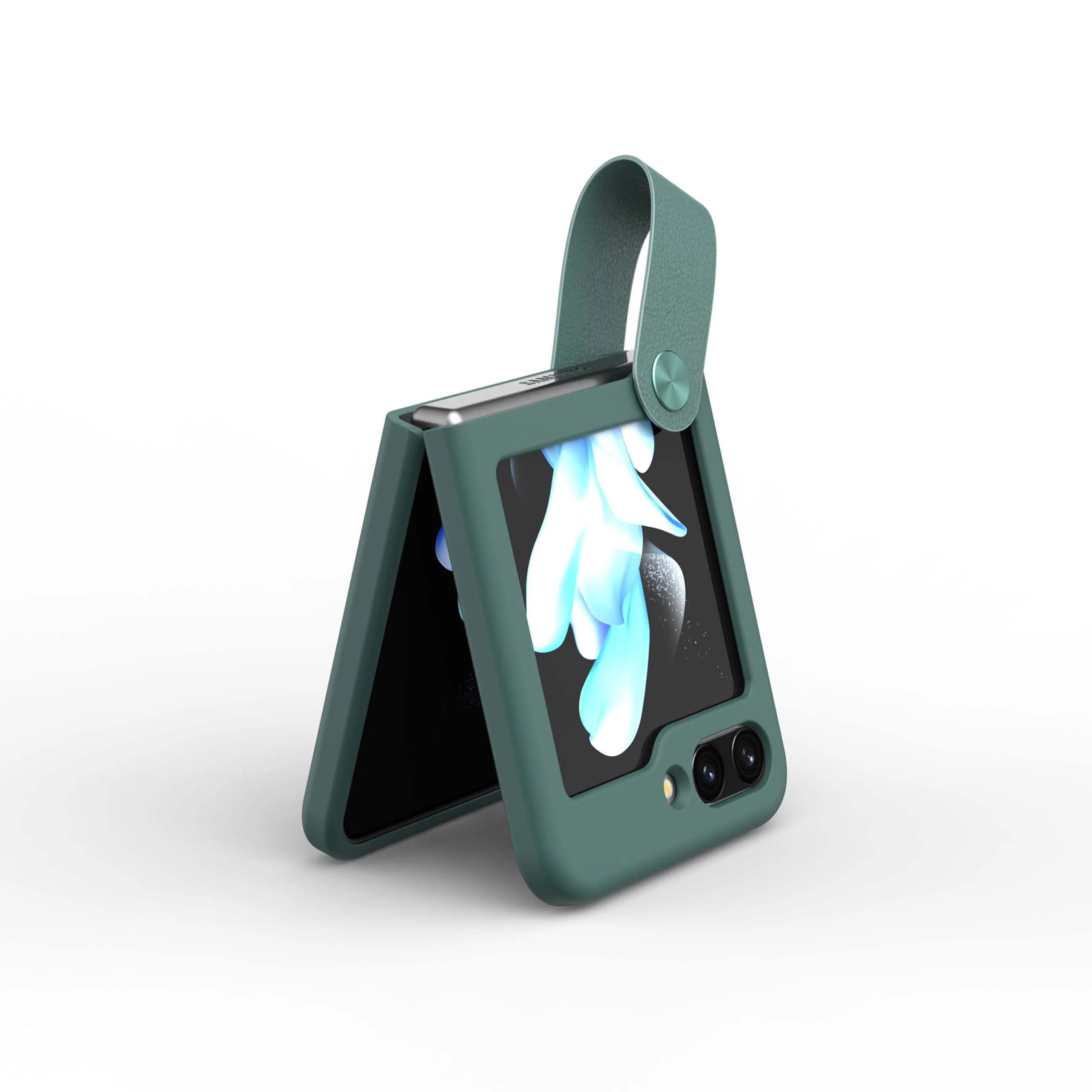 Flex Flip Finger Strap Liquid Silicone Case for Galaxy Z Flip 5 - Image 4