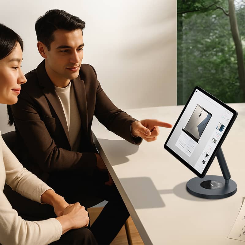MagicEase Ultra-Slim Magnetic Backlit Keyboard Case (Grey) with Magnetic Charging Stand for iPad Series - Image 101