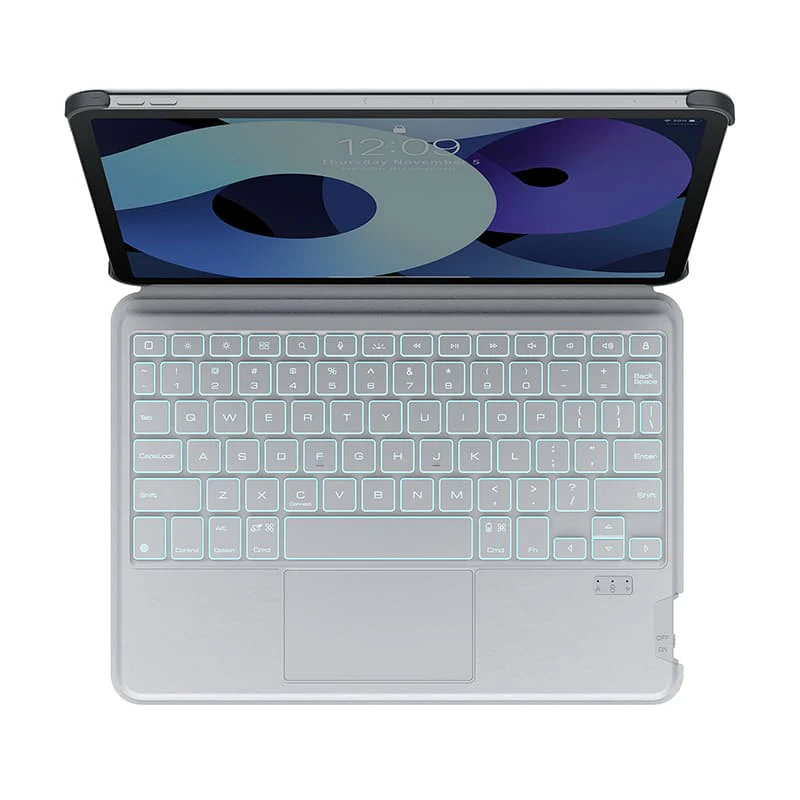 MagicEase Ultra-Slim Magnetic Backlit Keyboard Case (Grey) with Magnetic Charging Stand for iPad Series - Image 5