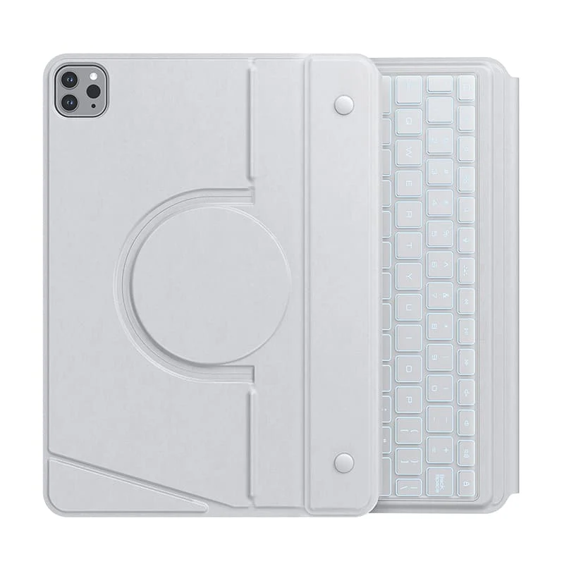 MagicEase Ultra-Slim Magnetic Backlit Keyboard Case (Grey) with Magnetic Charging Stand for iPad Series - Image 6