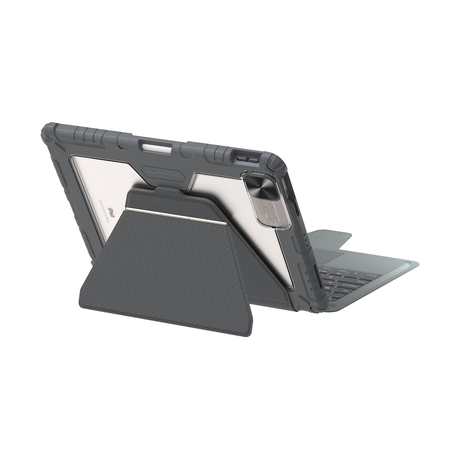 Magnetic Bumper Link Backlit Keyboard Case (Grey) with Magnetic Stand for iPad Series - Image 55