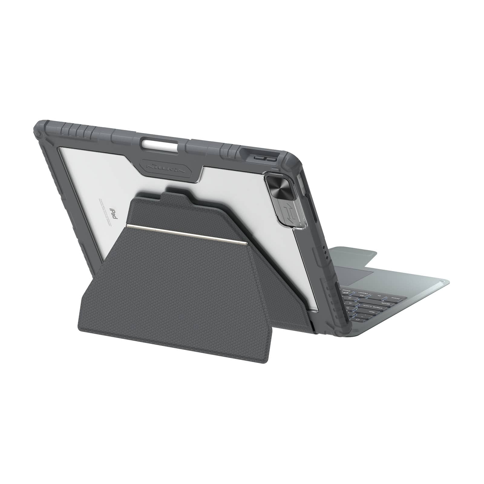 Magnetic Bumper Link Backlit Keyboard Case (Grey) with Magnetic Stand for iPad Series - Image 68