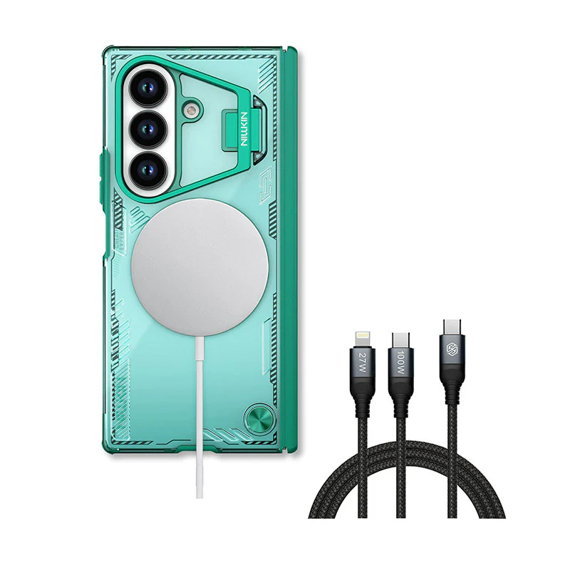 MagSafe® Compatible Iceblade CamProp Case with Hidden Stand & 2-in-1 Charging Cable for Galaxy Z Fold 7 - Image 13