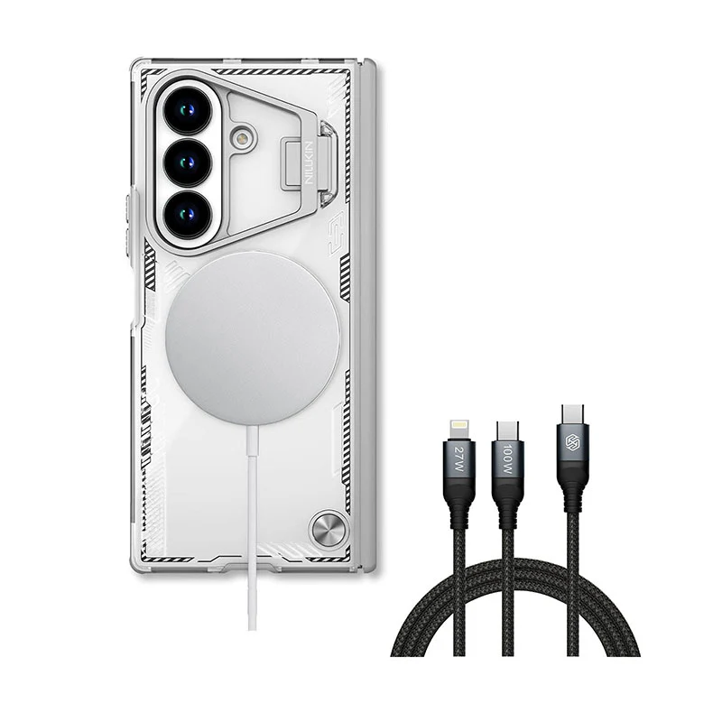 MagSafe® Compatible Iceblade CamProp Case with Hidden Stand & 2-in-1 Charging Cable for Galaxy Z Fold 7 - Image 7