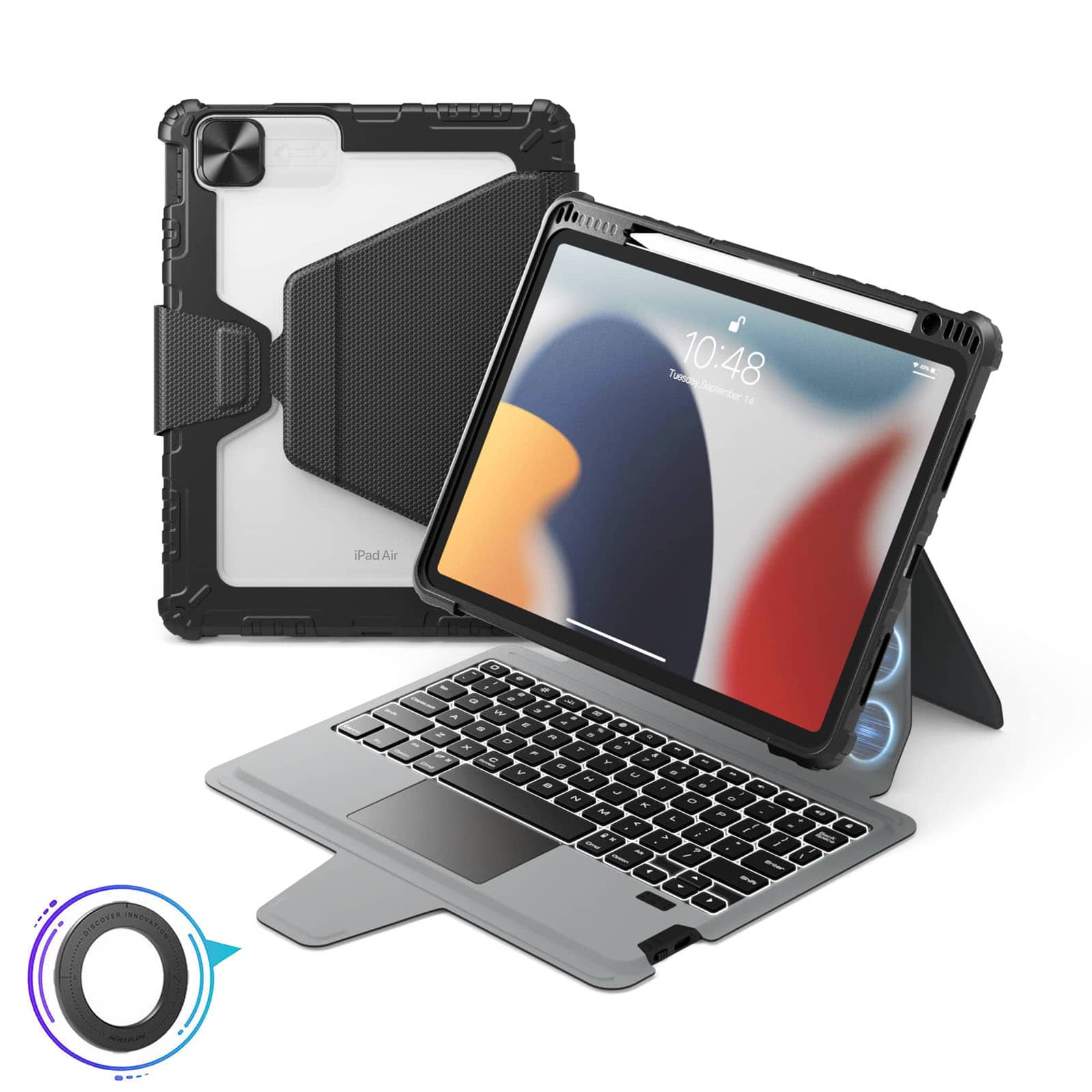 Magnetic Bumper Link Backlit Keyboard Case (Black) for iPad Series - Image 10