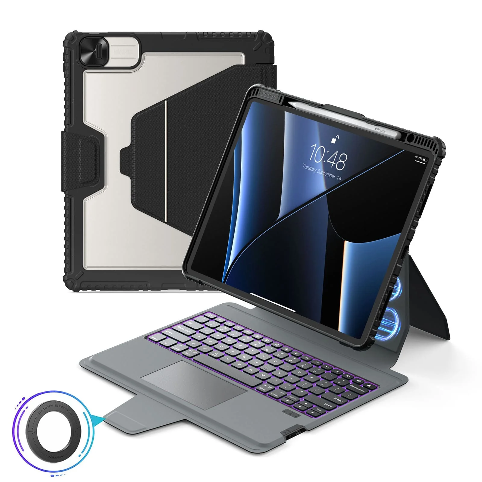Magnetic Bumper Link Backlit Keyboard Case (Black) for iPad Series - Image 109