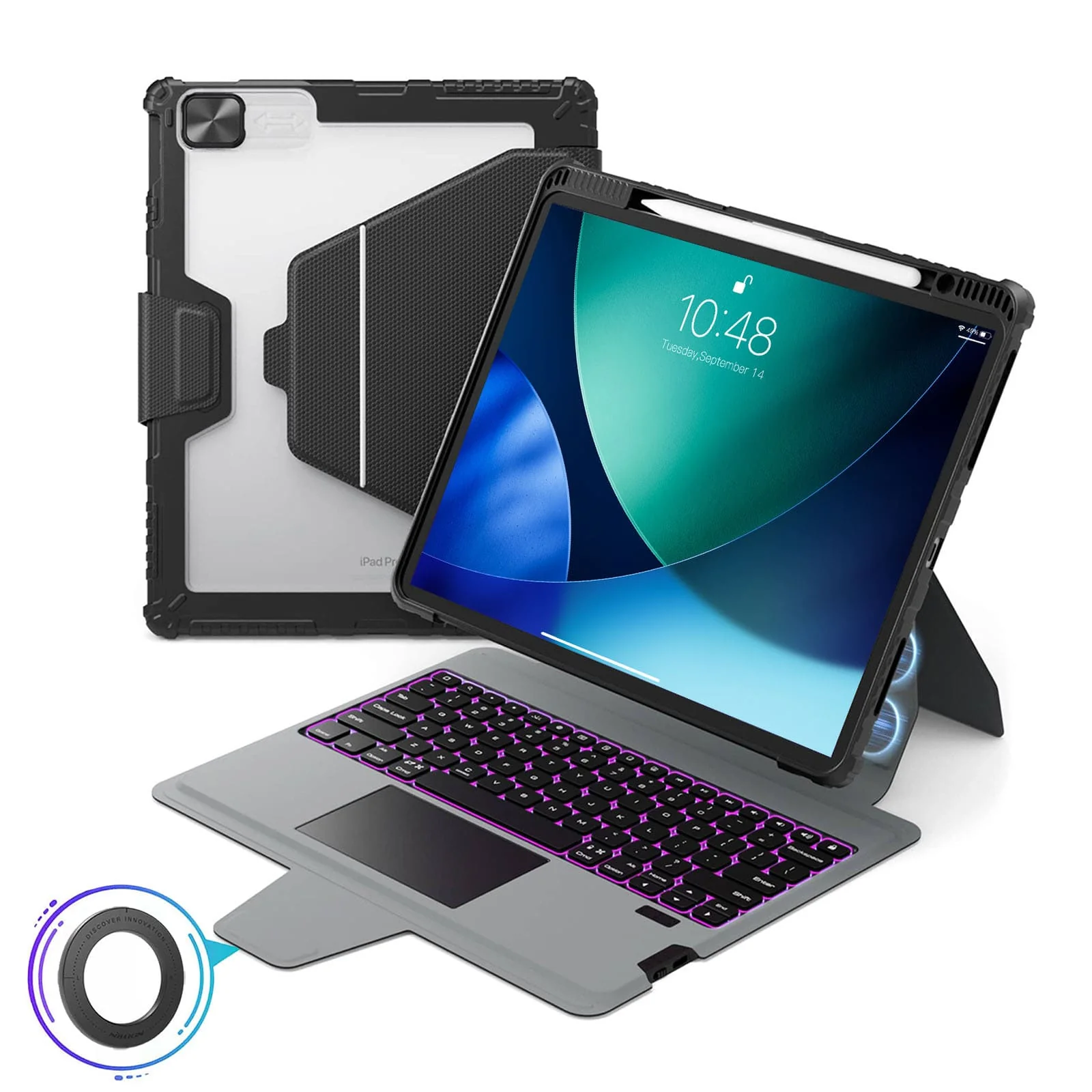Magnetic Bumper Link Backlit Keyboard Case (Black) for iPad Series - Image 118