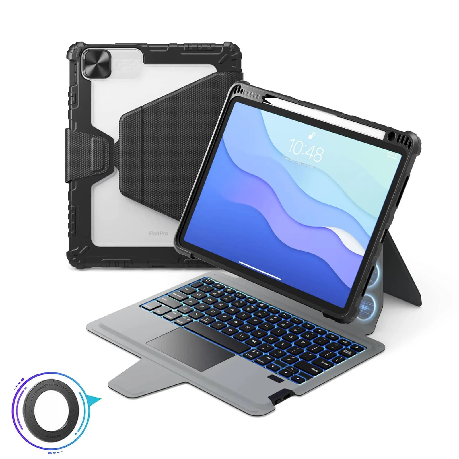 Magnetic Bumper Link Backlit Keyboard Case (Black) for iPad Series - Image 19