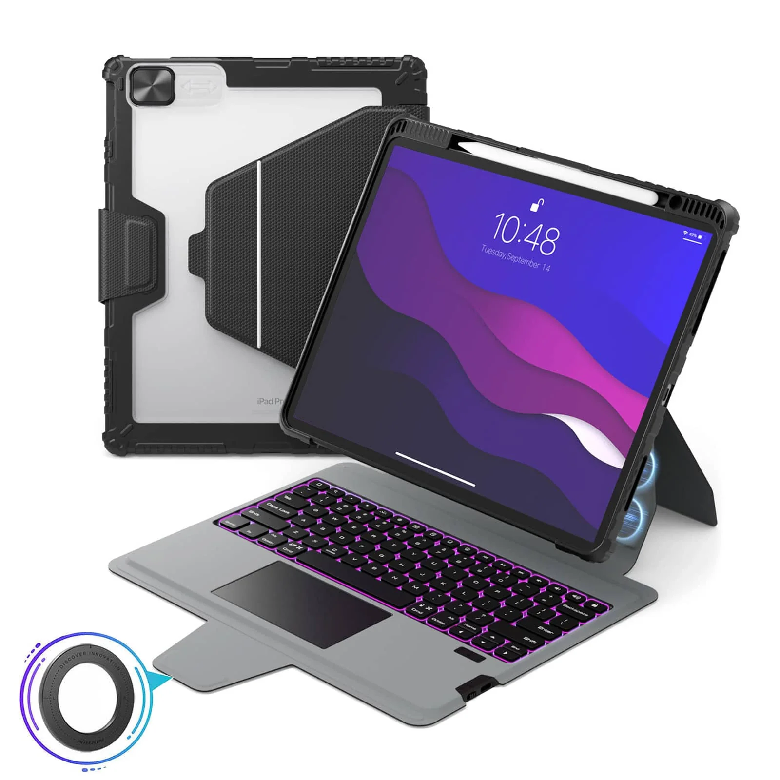 Magnetic Bumper Link Backlit Keyboard Case (Black) for iPad Series - Image 28