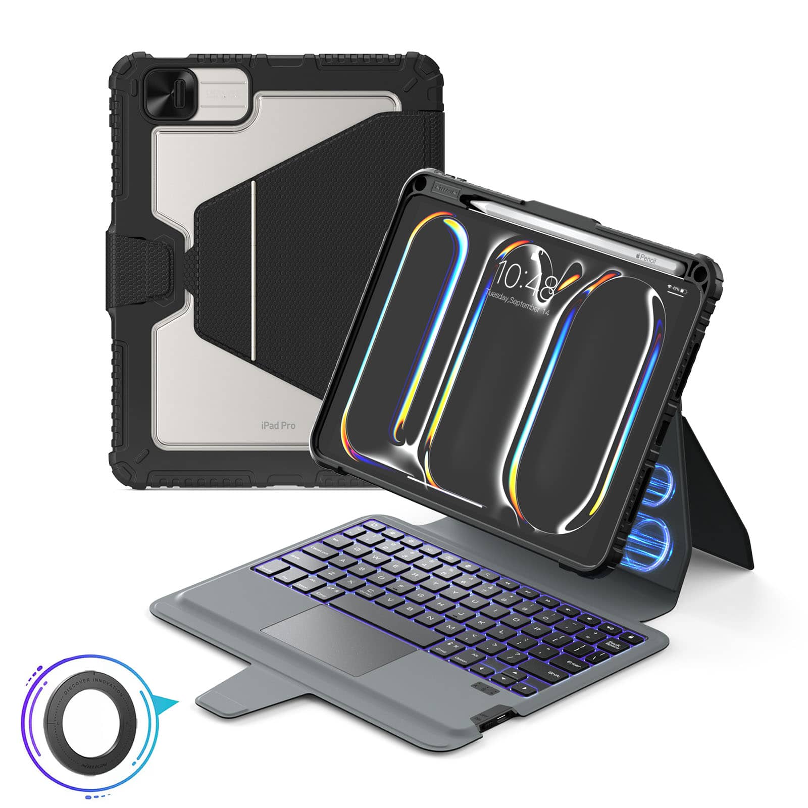 Magnetic Bumper Link Backlit Keyboard Case (Black) for iPad Series - Image 64