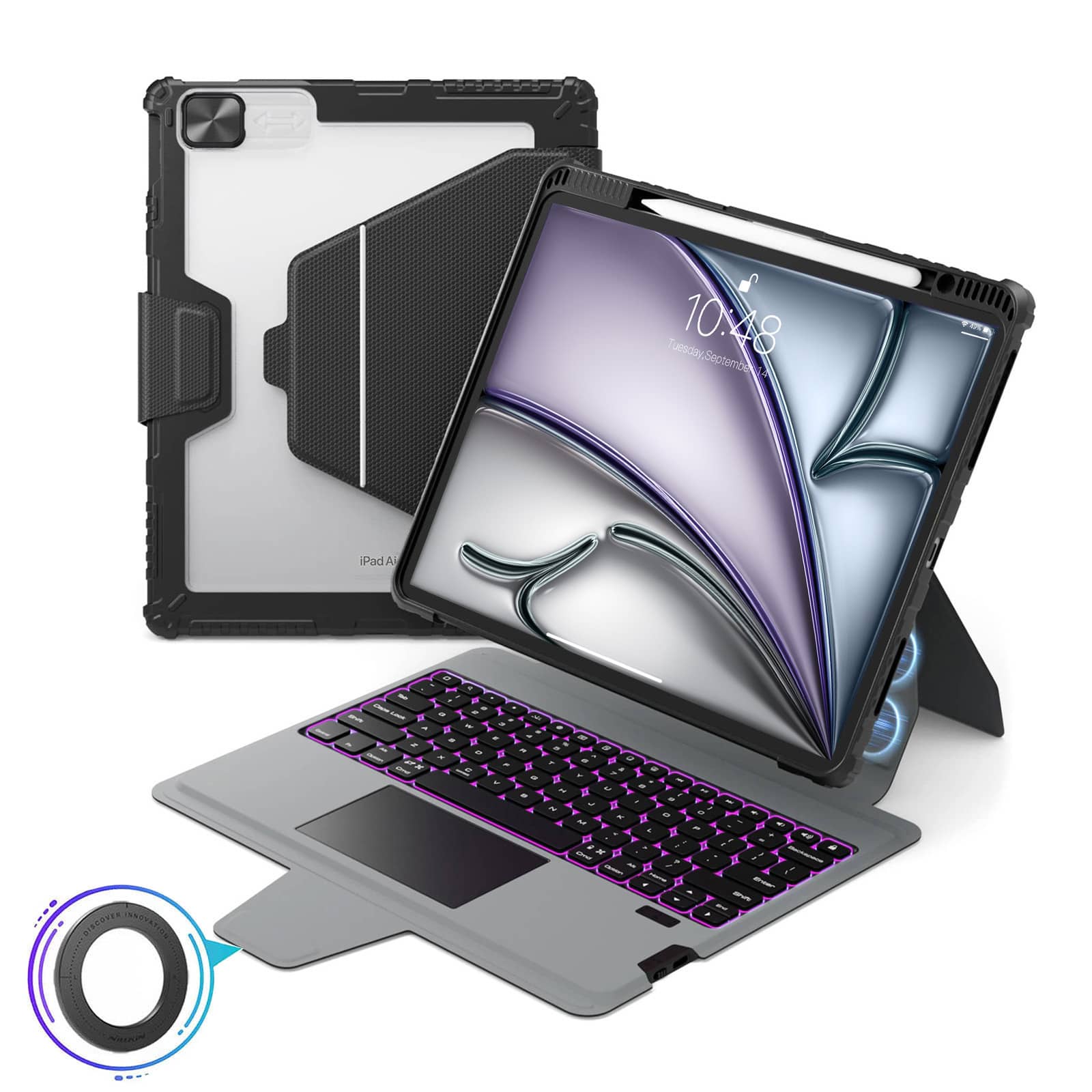 Magnetic Bumper Link Backlit Keyboard Case (Black) for iPad Series - Image 91