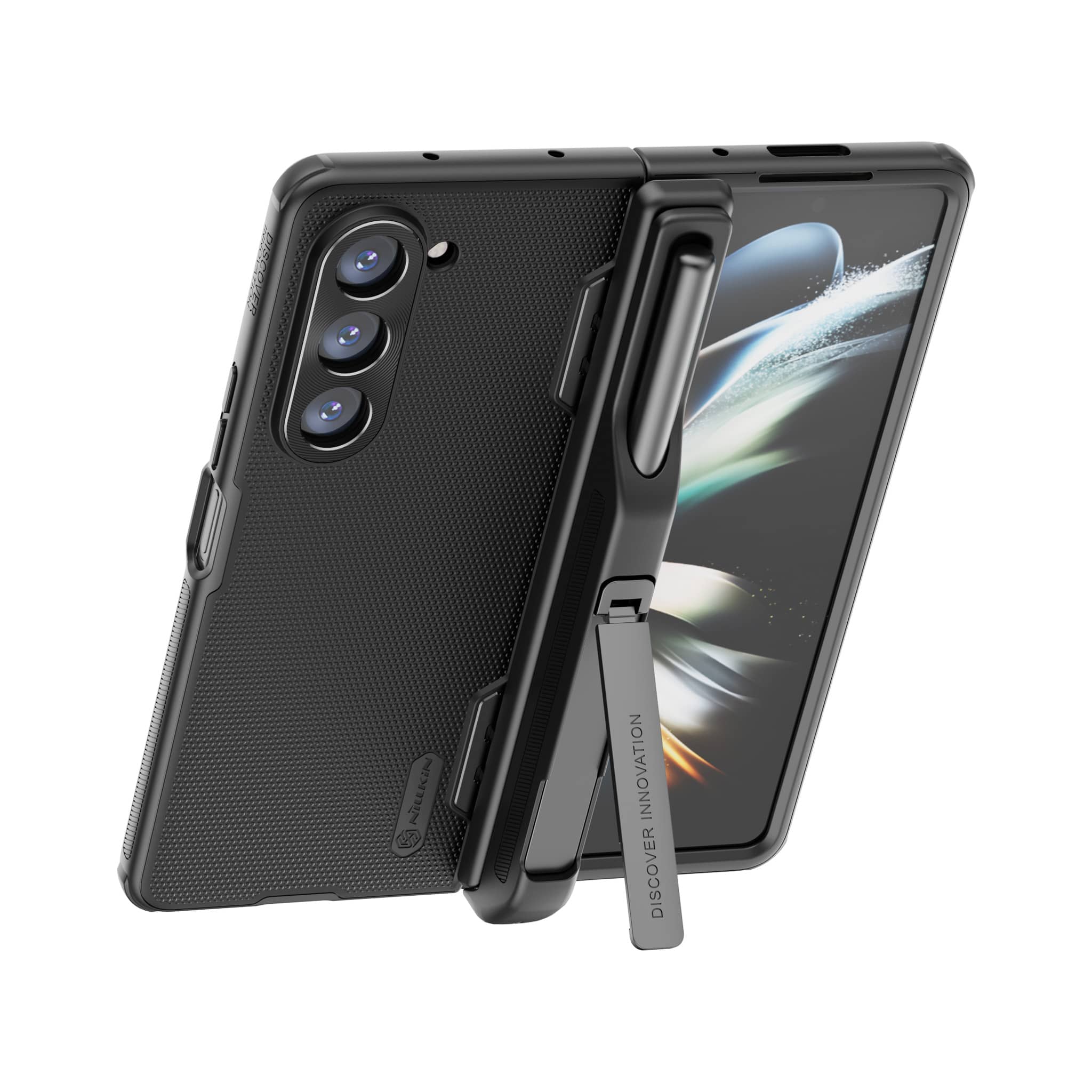 Super Frosted Shield Fold Case with Pen Holder for Galaxy Z Fold 5 - Image 3